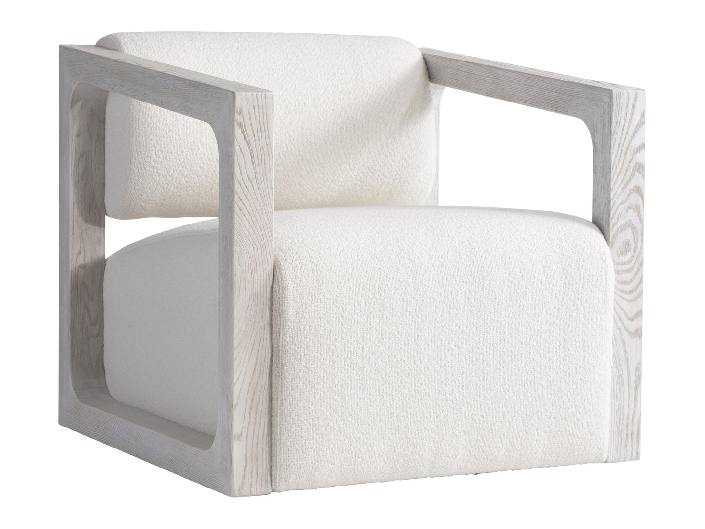 Mica White/Cream/Weathered Bone Fabric Swivel Chair - Ornate Home