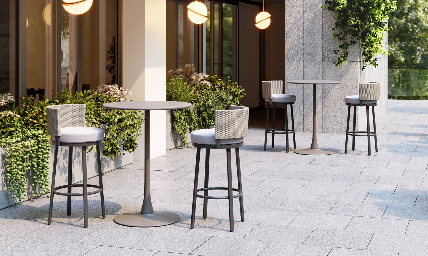 Midnight Wave White Outdoor Barstool - Ornate Home