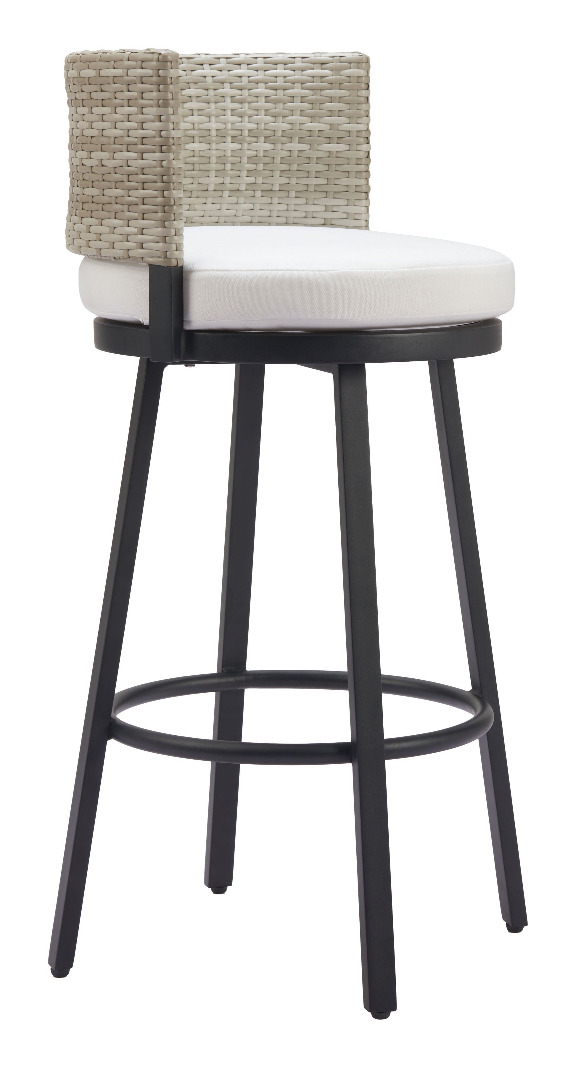 Midnight Wave White Outdoor Barstool - Ornate Home