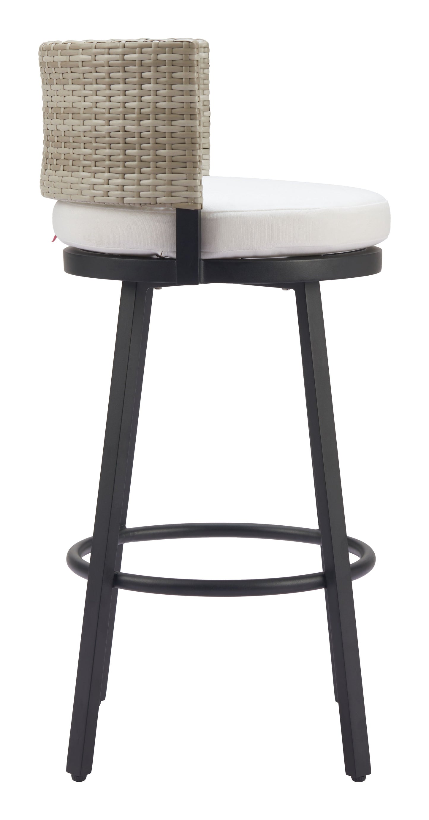 Midnight Wave White Outdoor Barstool - Ornate Home