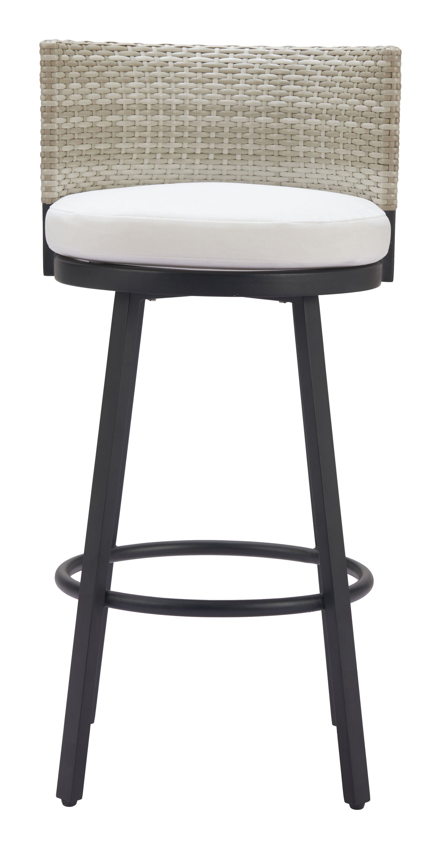 Midnight Wave White Outdoor Barstool - Ornate Home