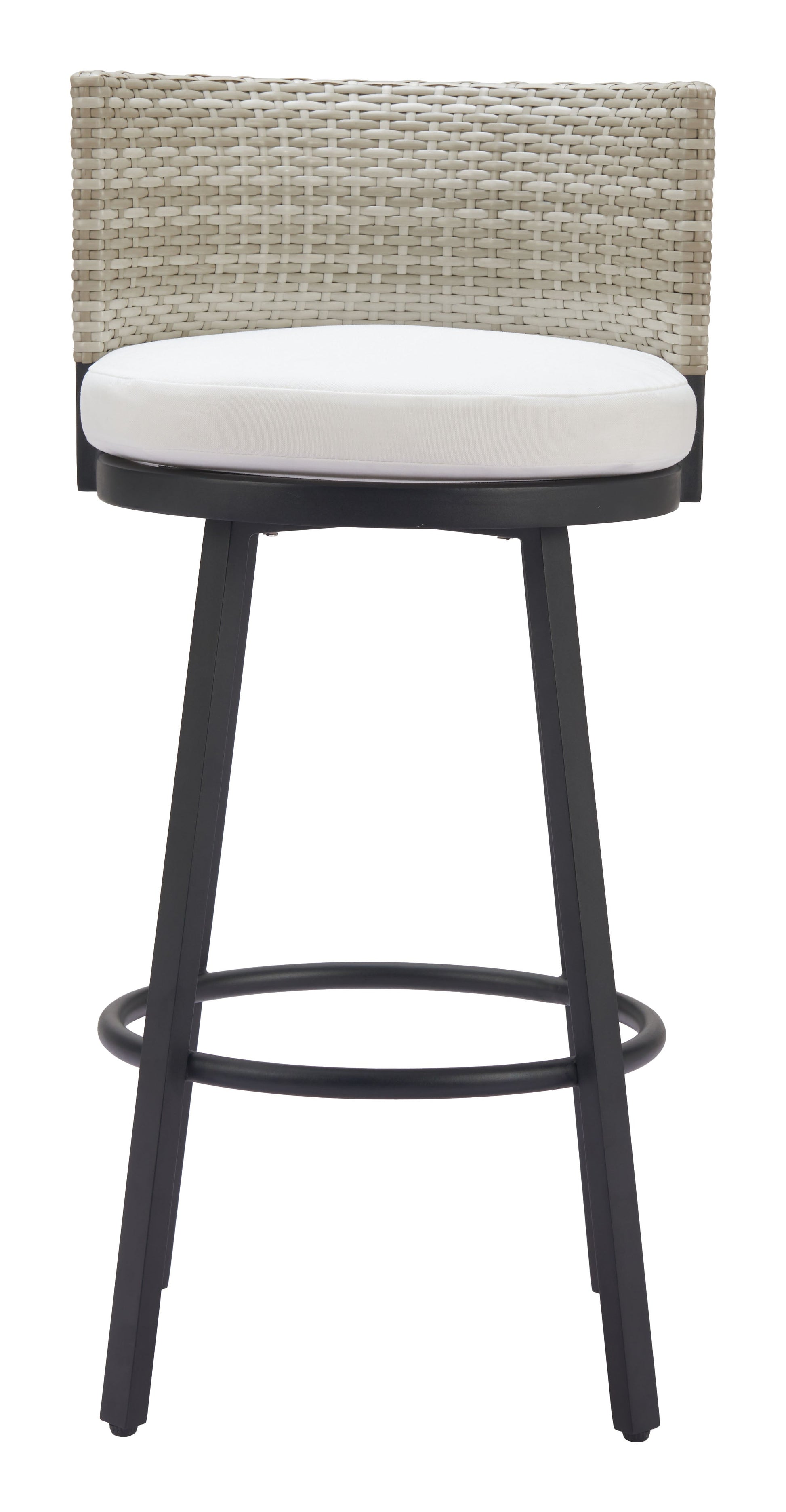 Midnight Wave White Outdoor Barstool - Ornate Home