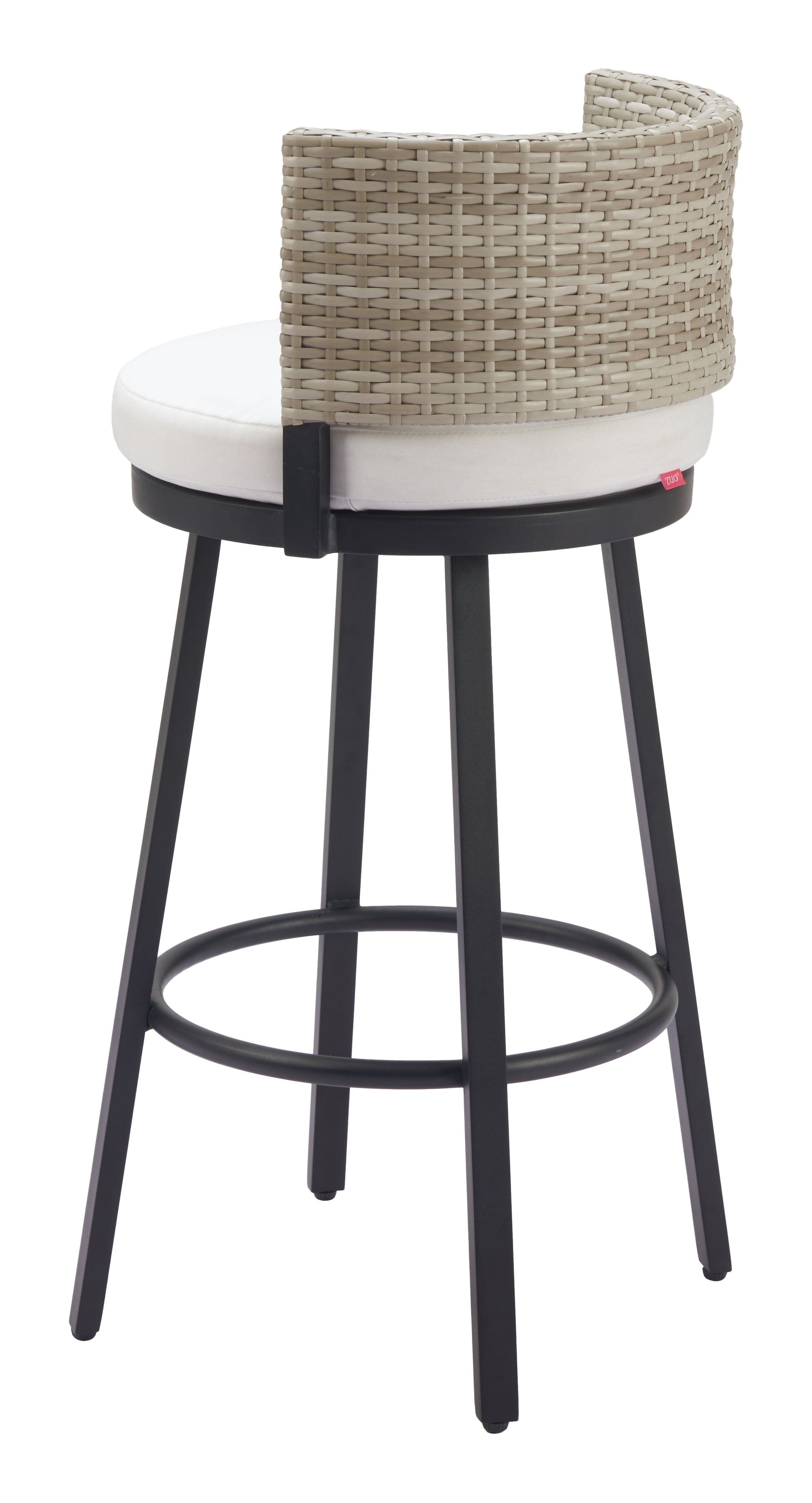 Midnight Wave White Outdoor Barstool - Ornate Home