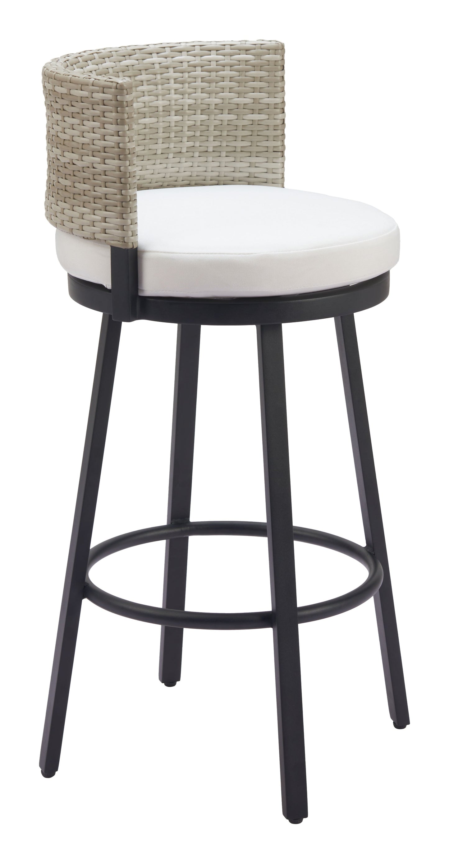 Midnight Wave White Outdoor Barstool - Ornate Home