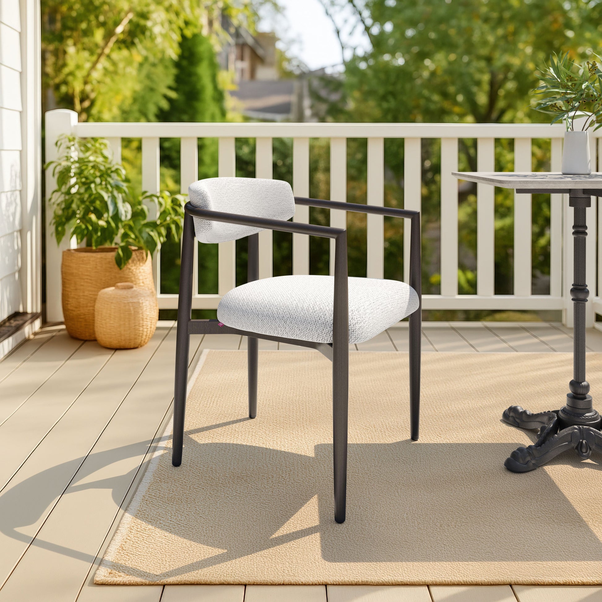 Midori White Outdoor Dining Chair - Ornate Home