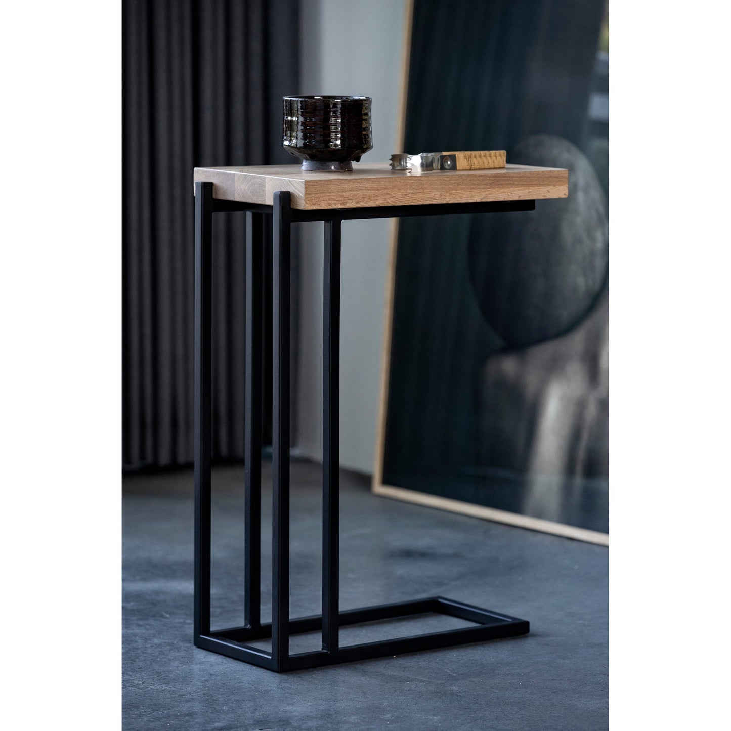Mila Natural C Shaped Side Table - Ornate Home