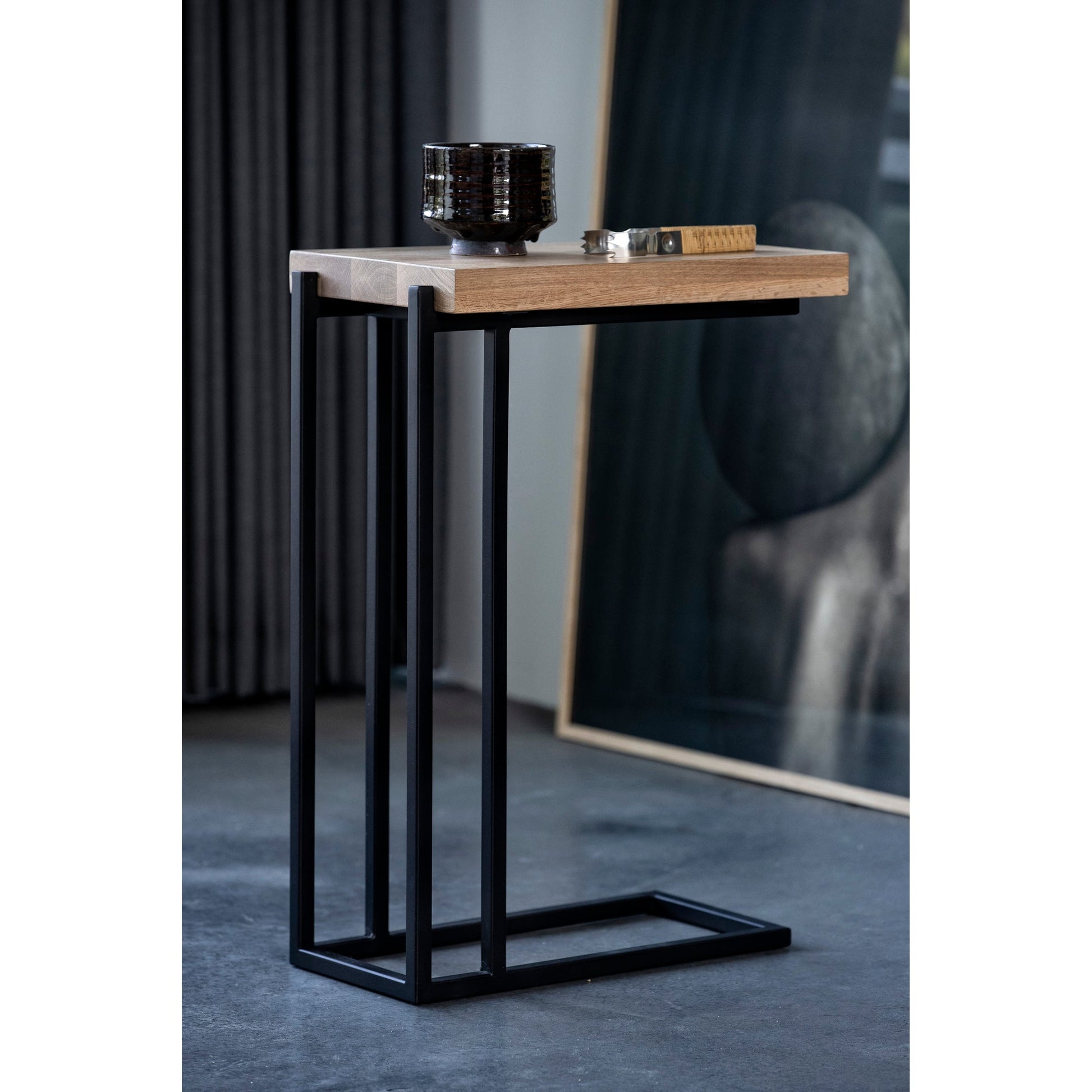 Mila Natural C Shaped Side Table - Ornate Home
