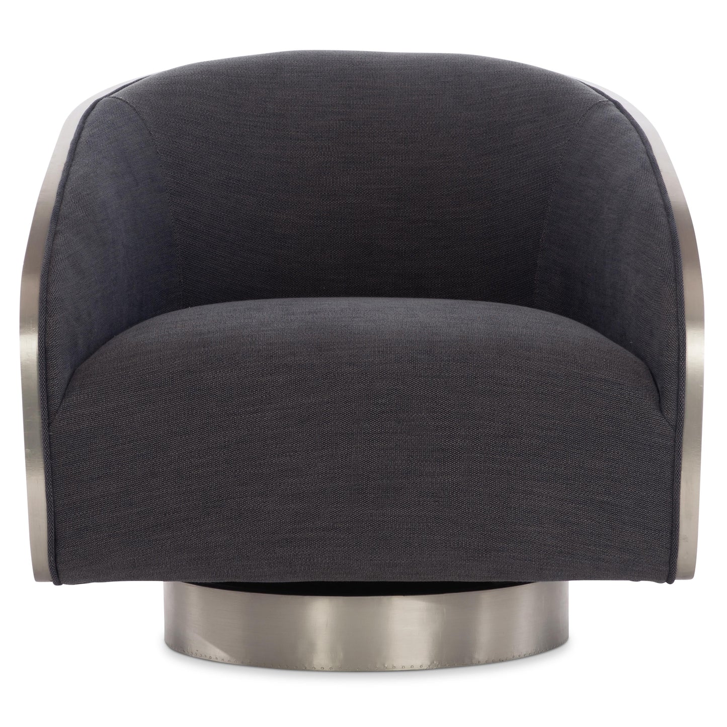 Miles German Silver/Grey Fabric Swivel Chair - Ornate Home