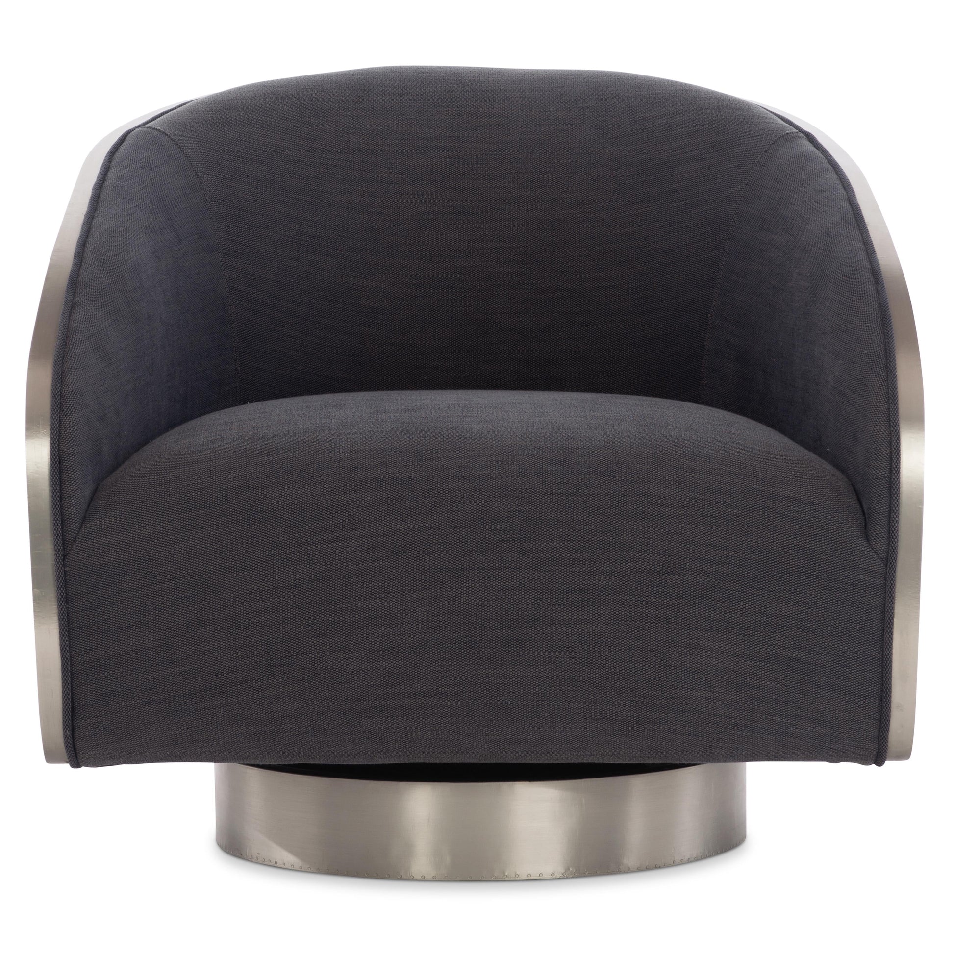 Miles German Silver/Grey Fabric Swivel Chair - Ornate Home
