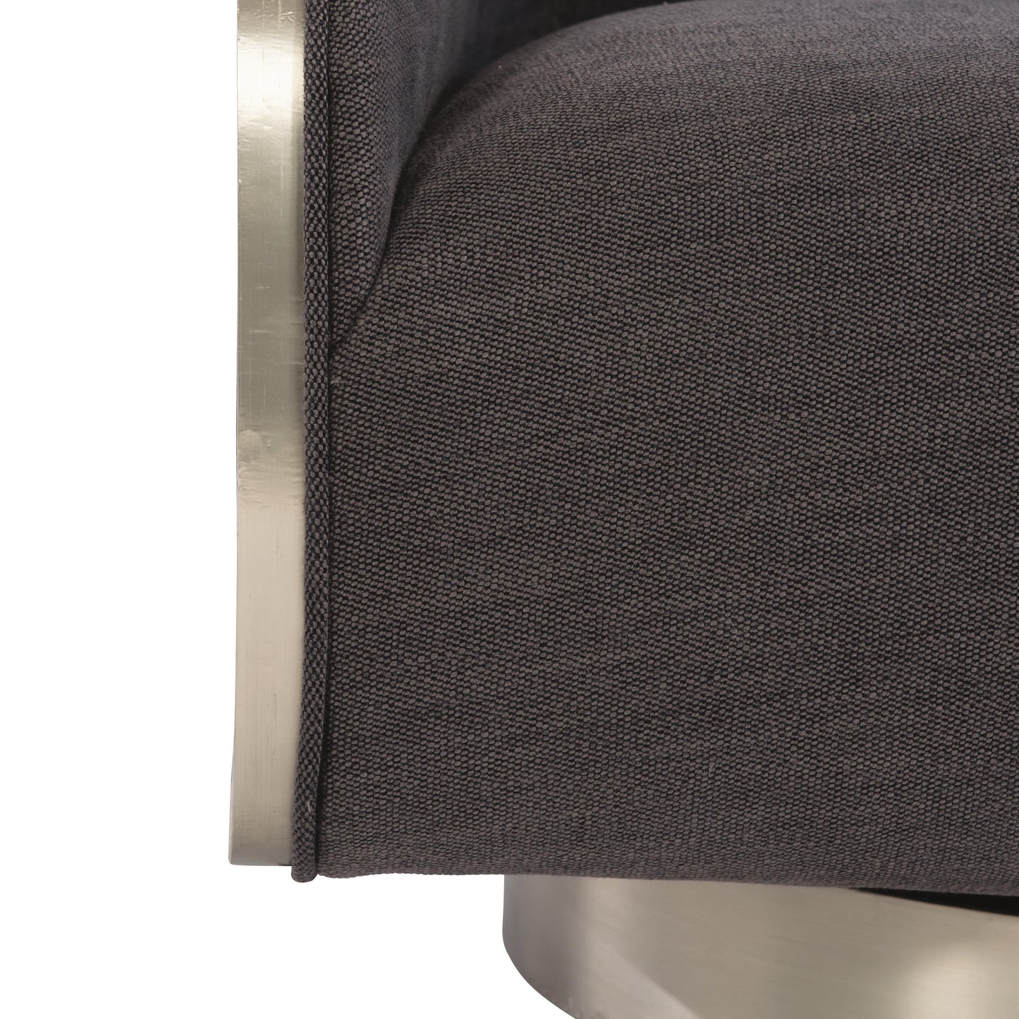 Miles German Silver/Grey Fabric Swivel Chair - Ornate Home