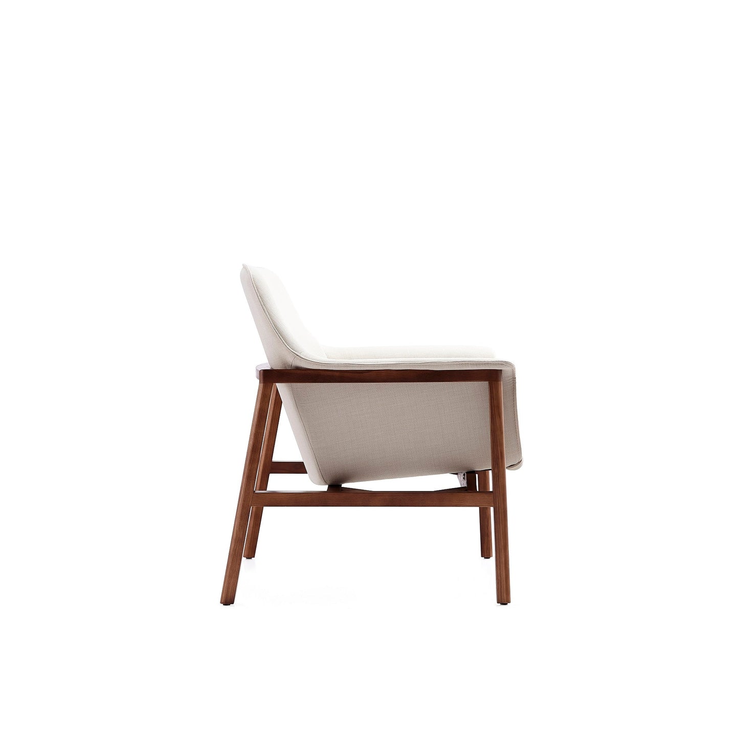 Miller Accent Chair in Cream and Walnut - Ornate Home