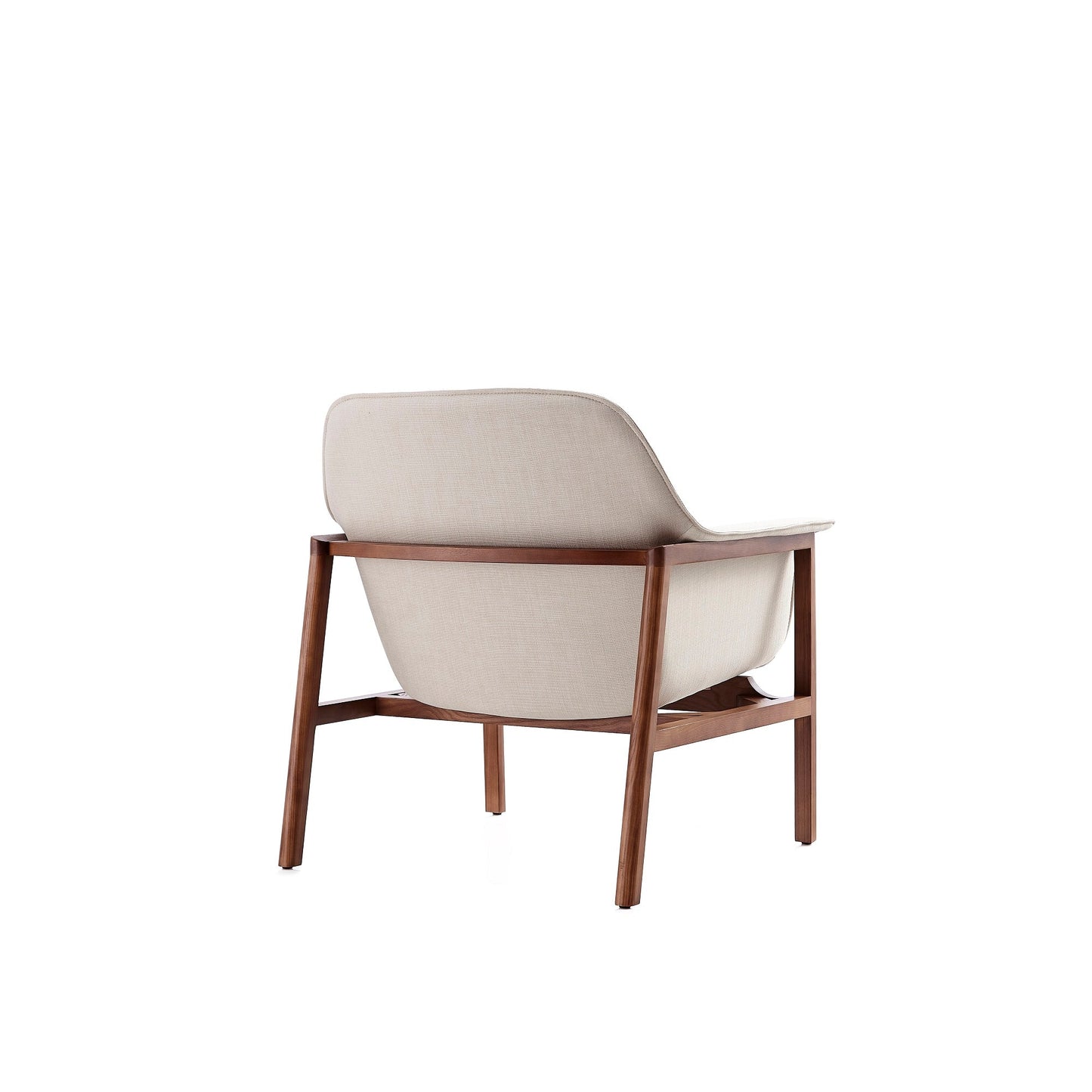 Miller Accent Chair in Cream and Walnut - Ornate Home