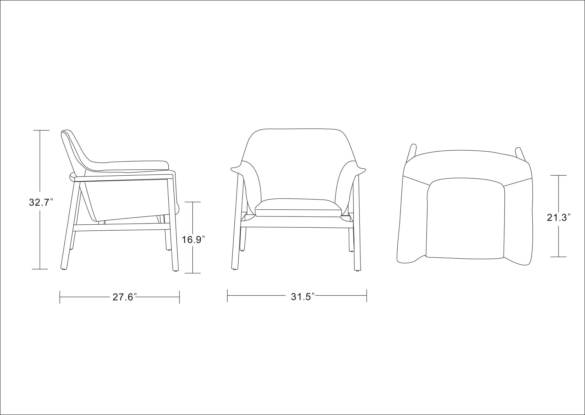 Miller Accent Chair in Grey and Walnut - Ornate Home