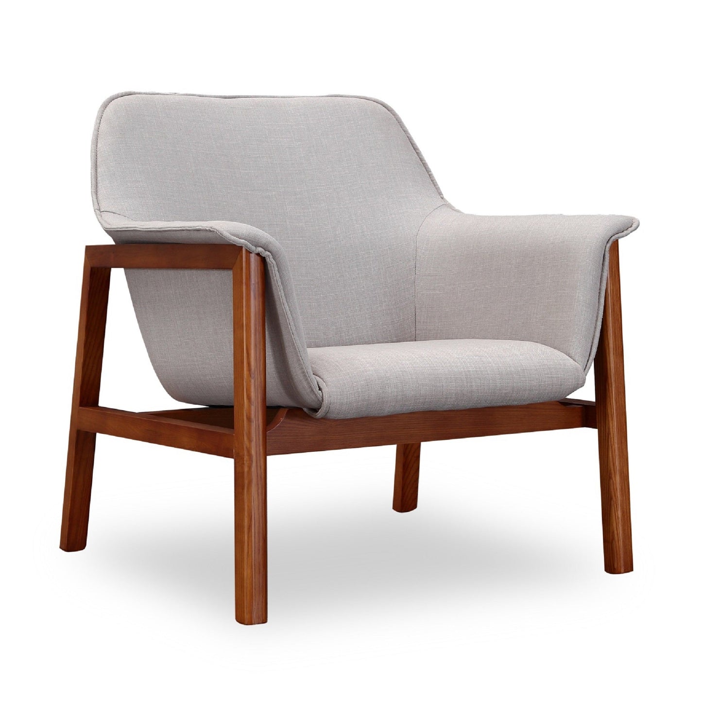 Miller Accent Chair in Grey and Walnut (set of 2) - Ornate Home