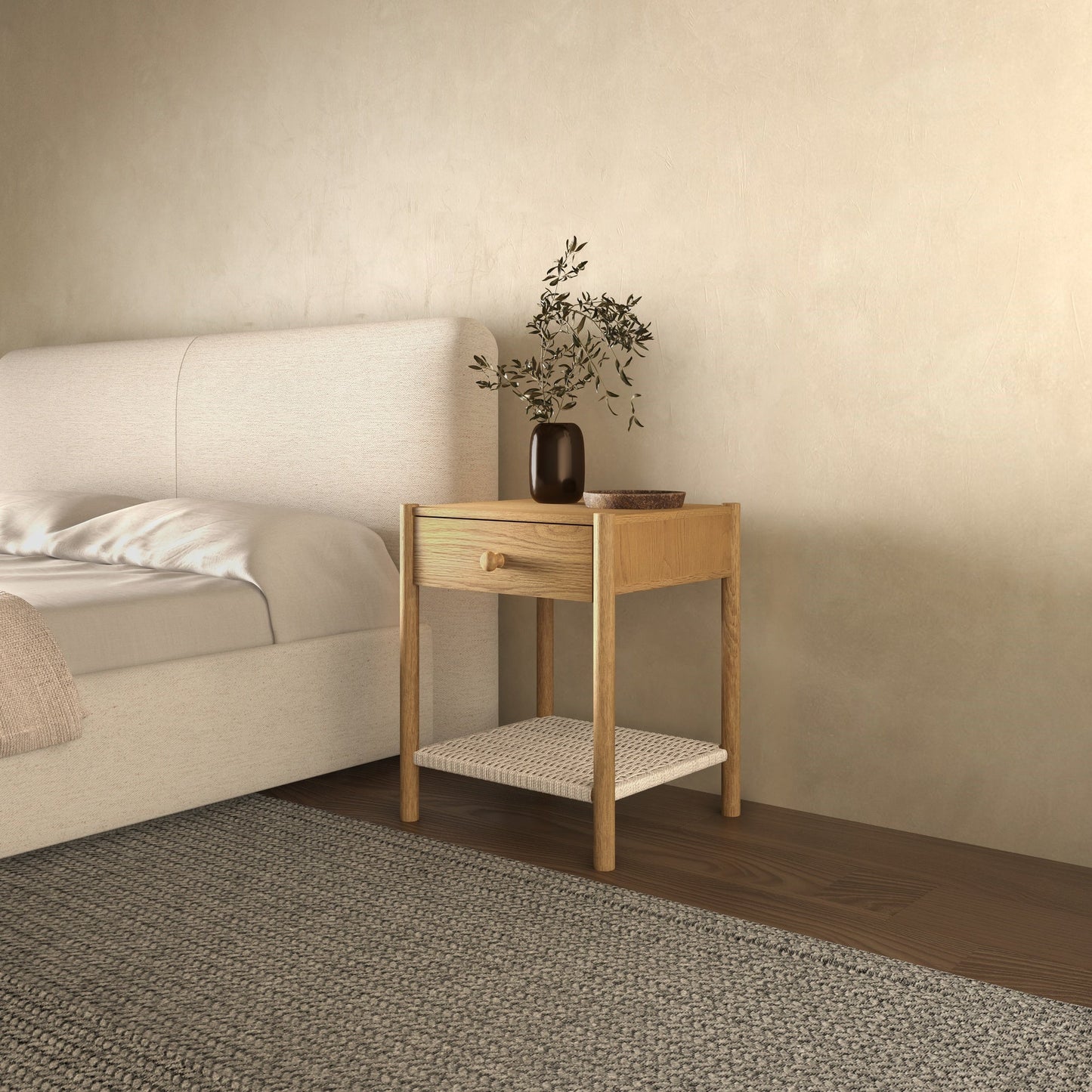 Millie Natural Nightstand - Ornate Home