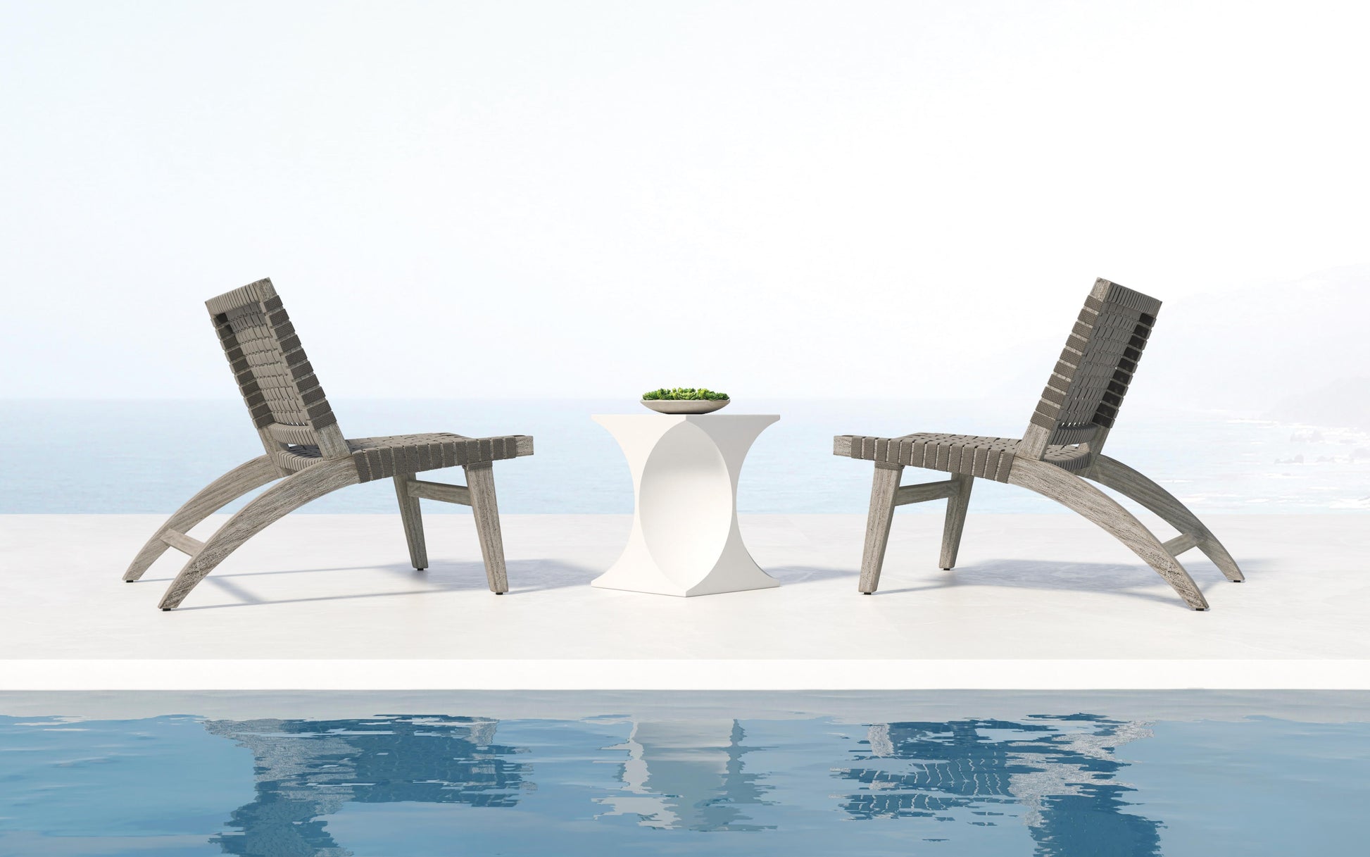 Millim White Outdoor Accent Table - Ornate Home