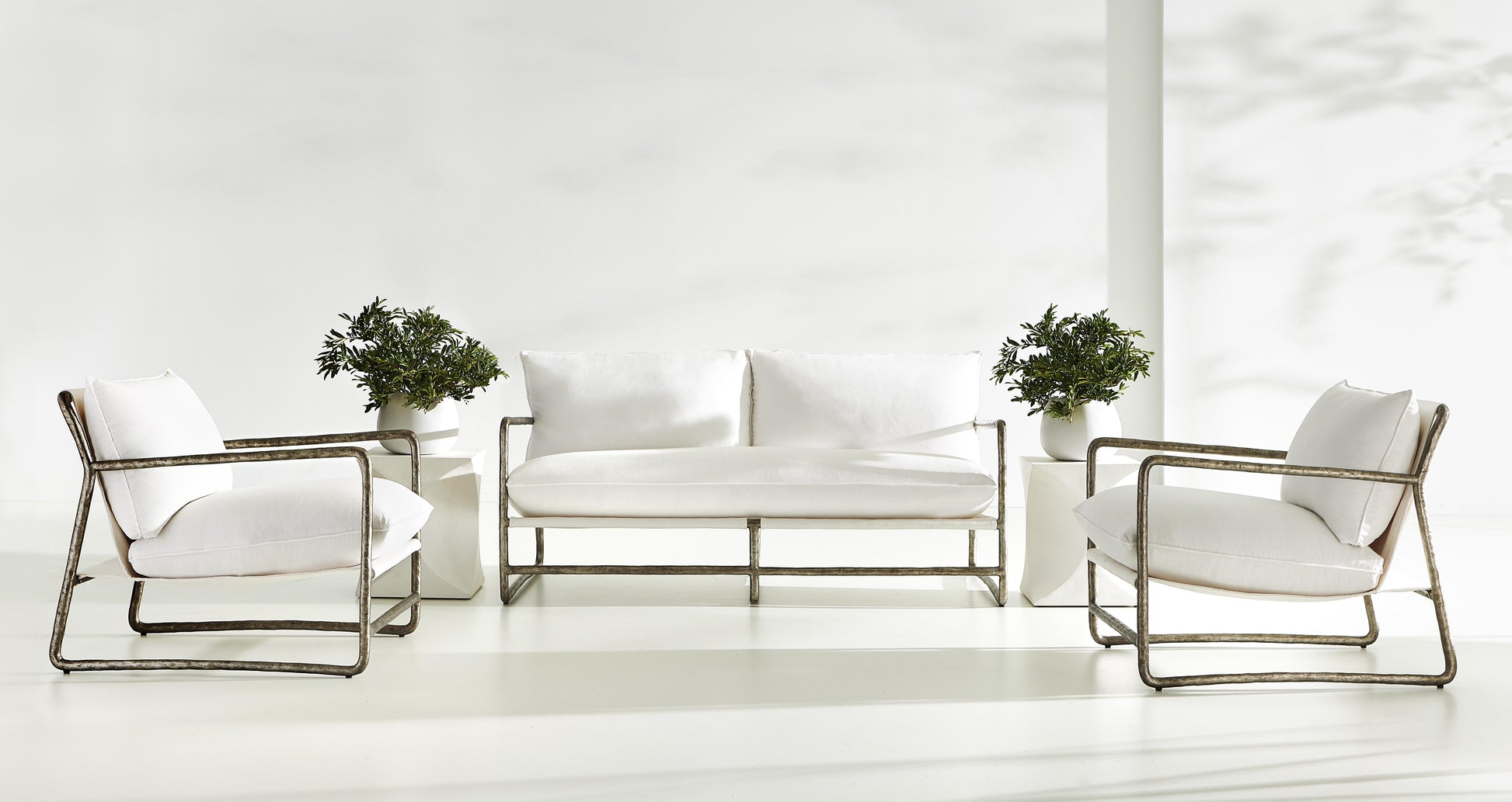 Millim White Outdoor Accent Table - Ornate Home