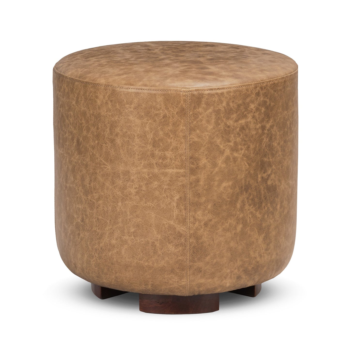 Millo Sedona Brown 18" Round Ottoman - Ornate Home