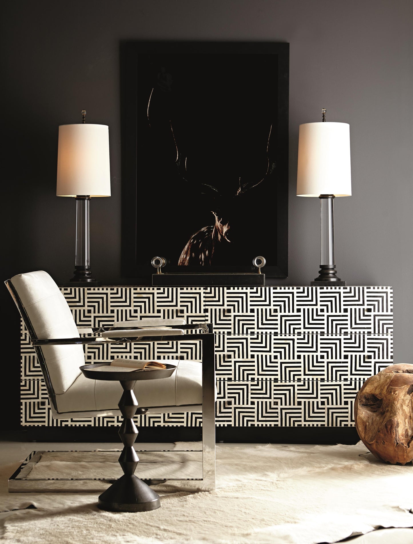 Mirabelle Black Nickel Accent Table - Ornate Home
