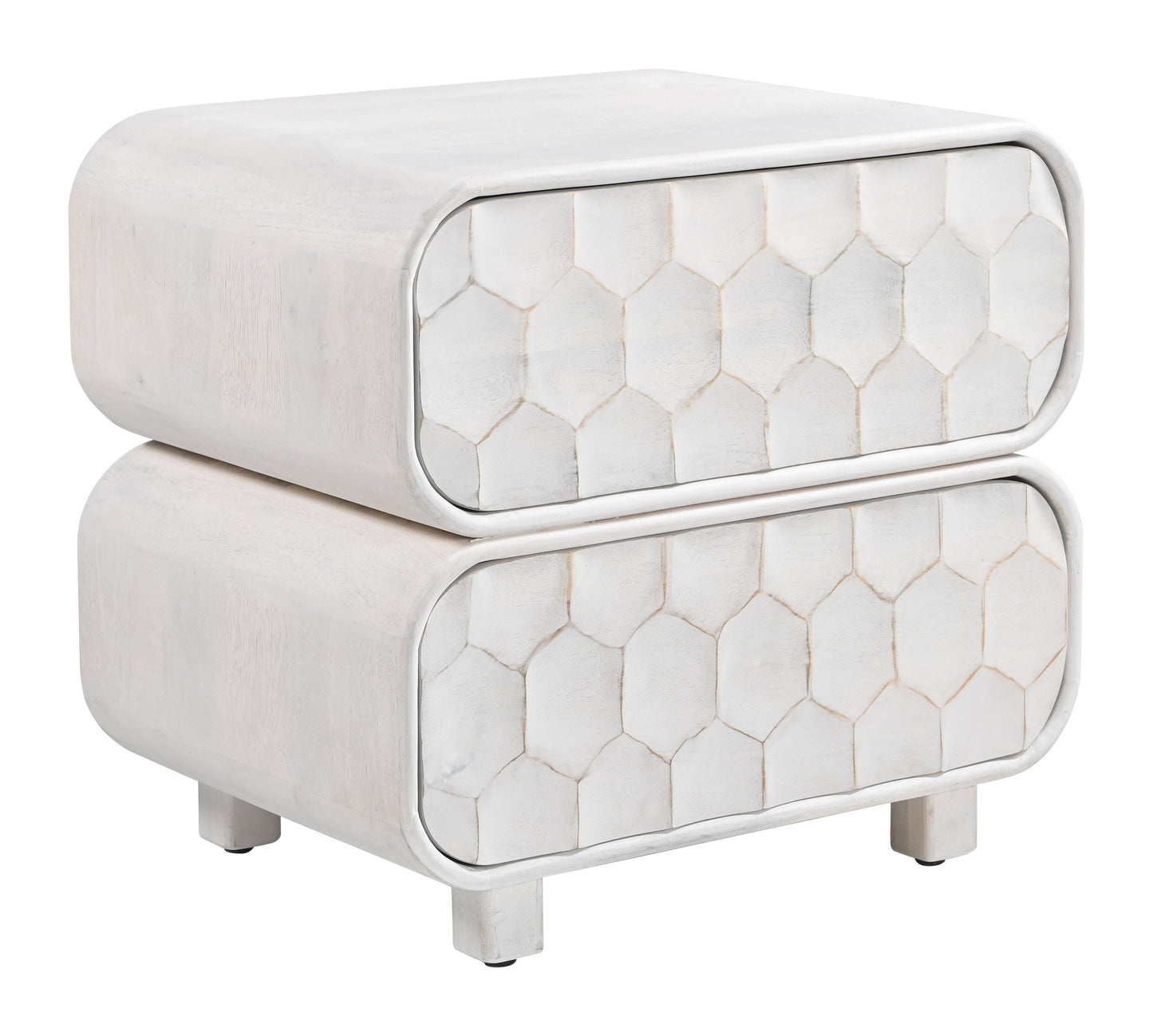 Miro Whitewashed Nightstand - Ornate Home