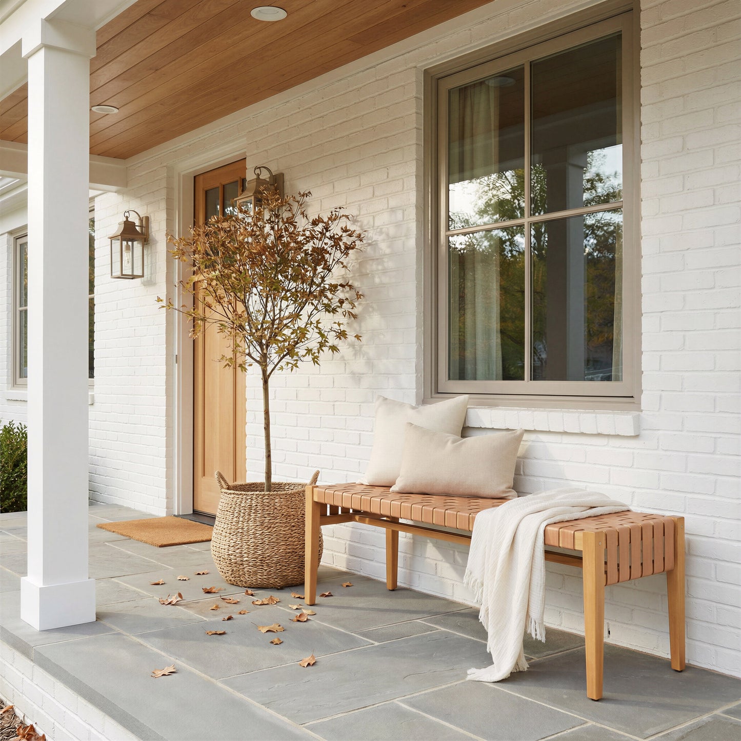 Mizuya Brown Outdoor Bench - Ornate Home