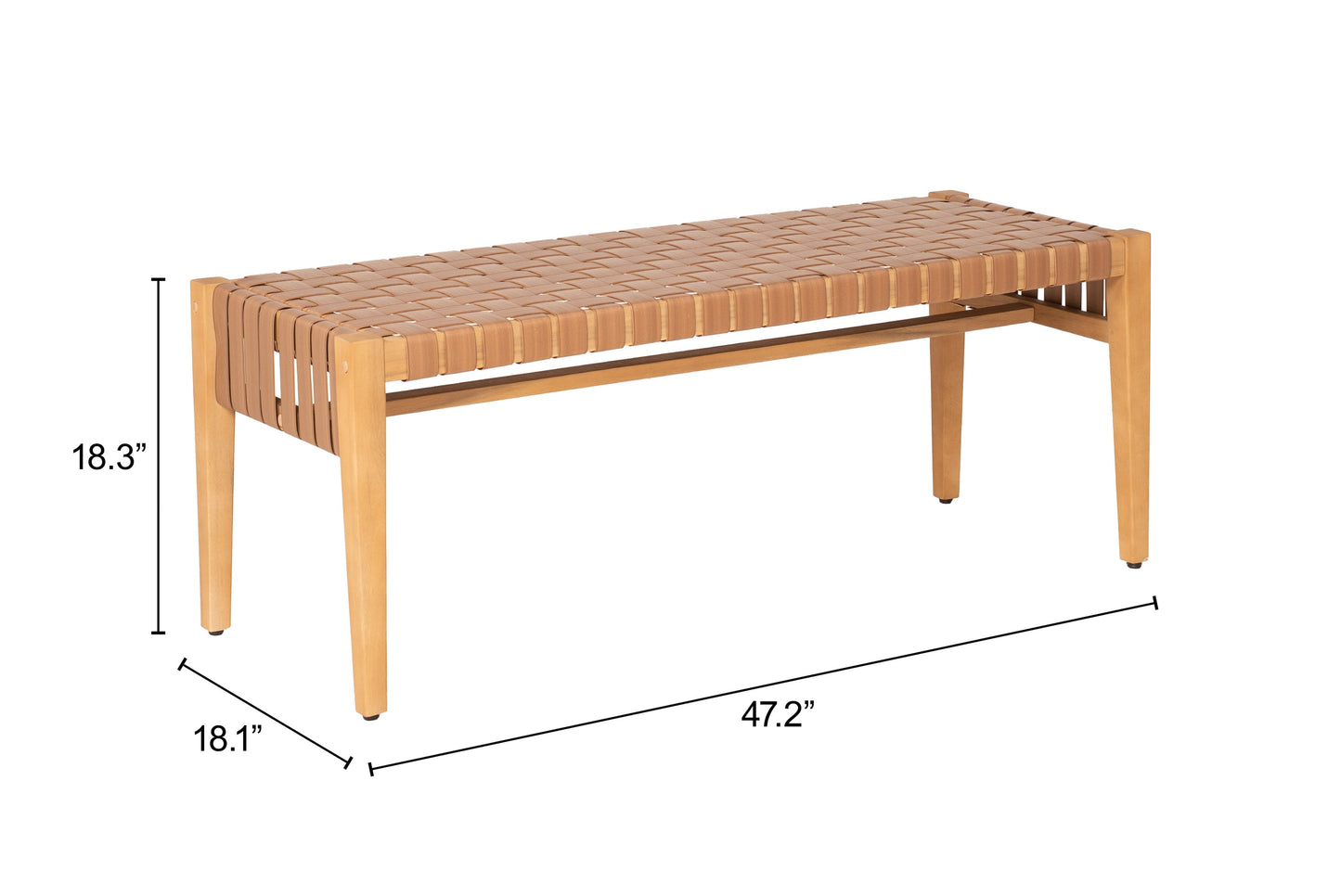 Mizuya Brown Outdoor Bench - Ornate Home