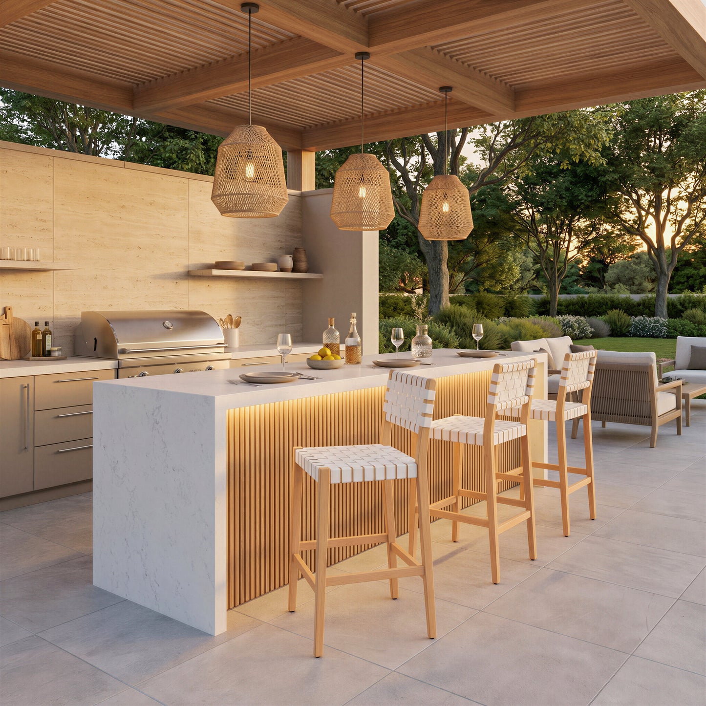 Mizuya White Barstool - Ornate Home