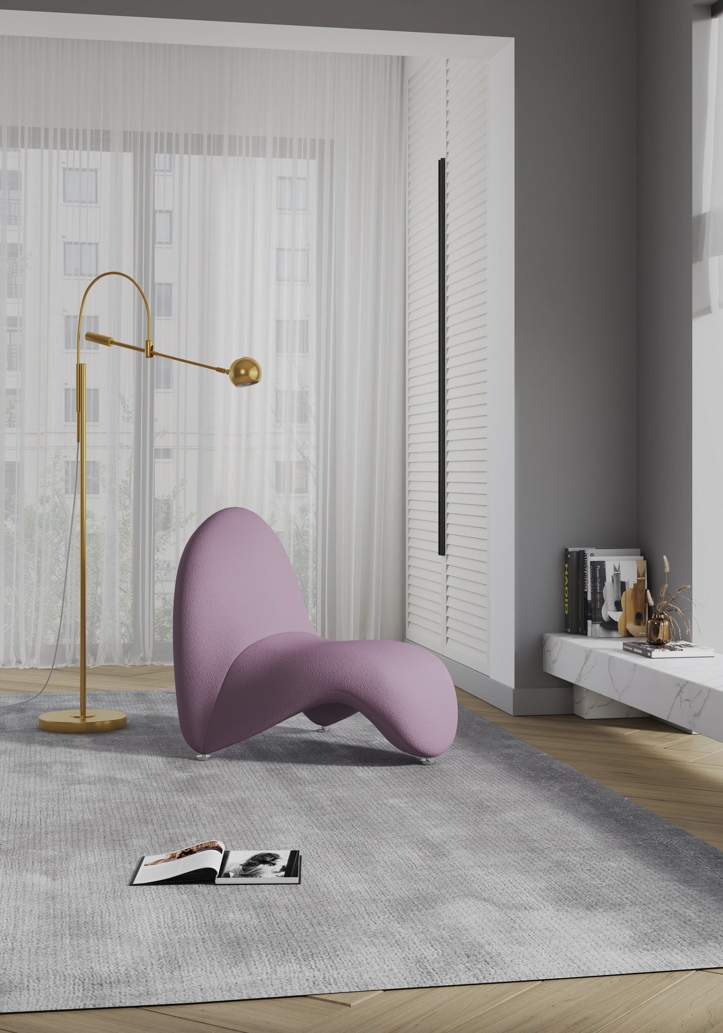 MoMa Accent Chair in Purple - Ornate Home