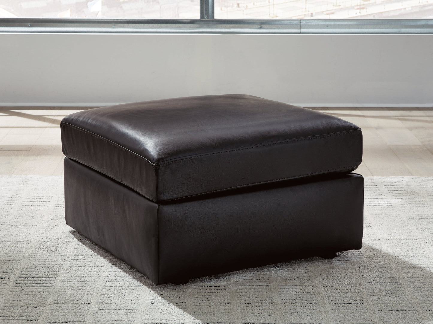ModMax II Black Oversized Accent Ottoman- Viva Furn