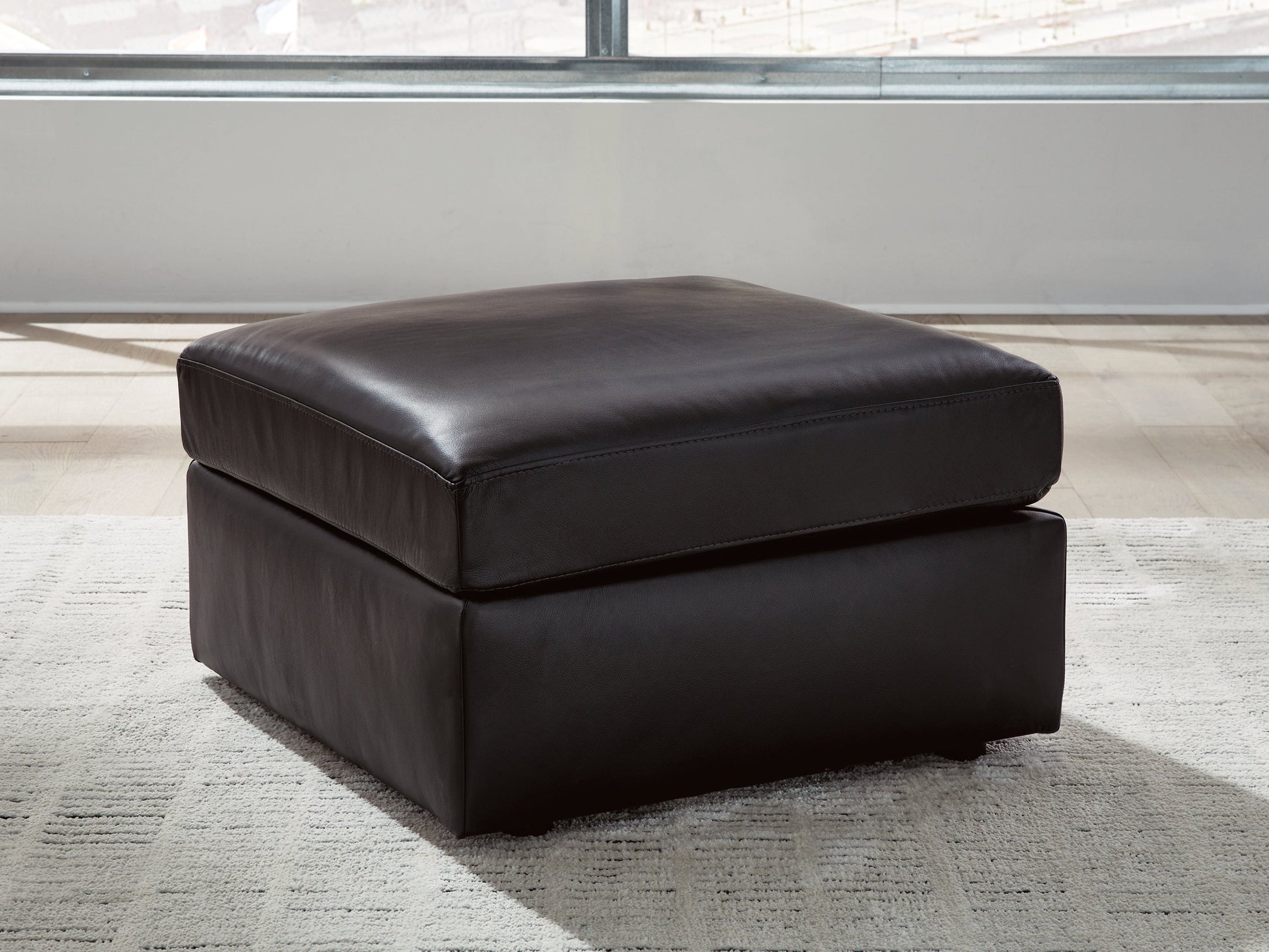 ModMax II Black Oversized Accent Ottoman- Viva Furn