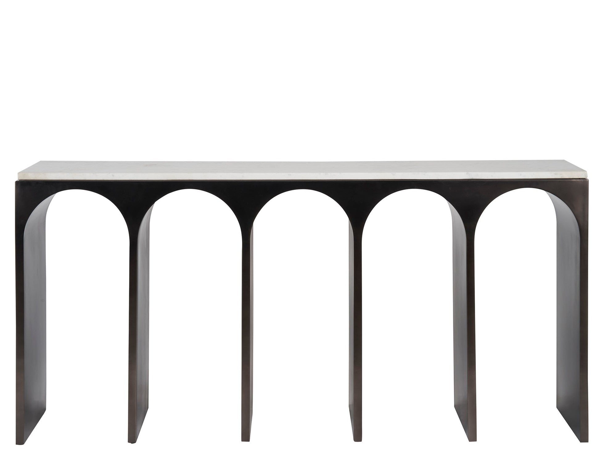 Moda White Banswara/Aged Satin Pewter Console Table - Ornate Home