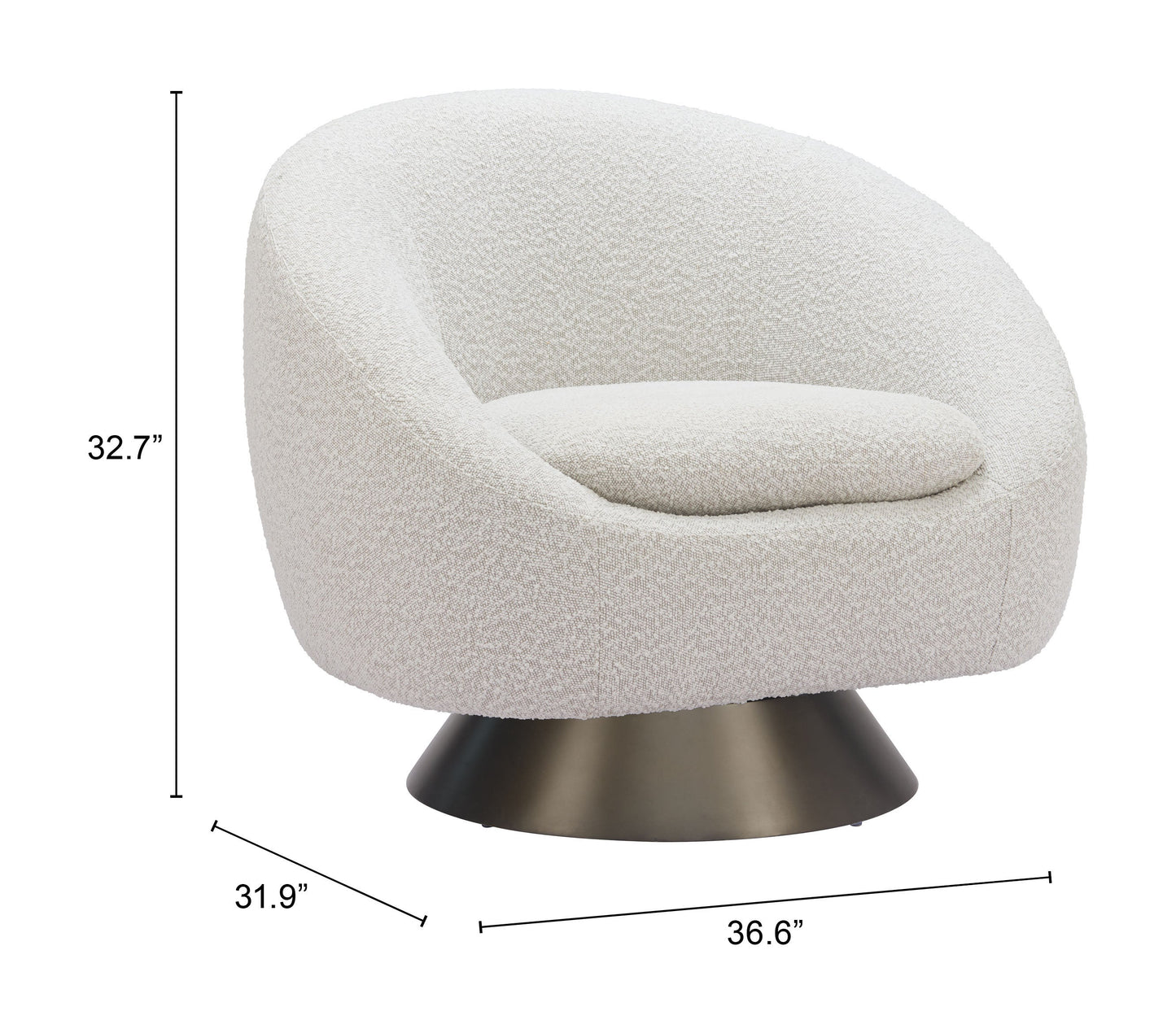 Modan Misty Gray Swivel Chair - Ornate Home