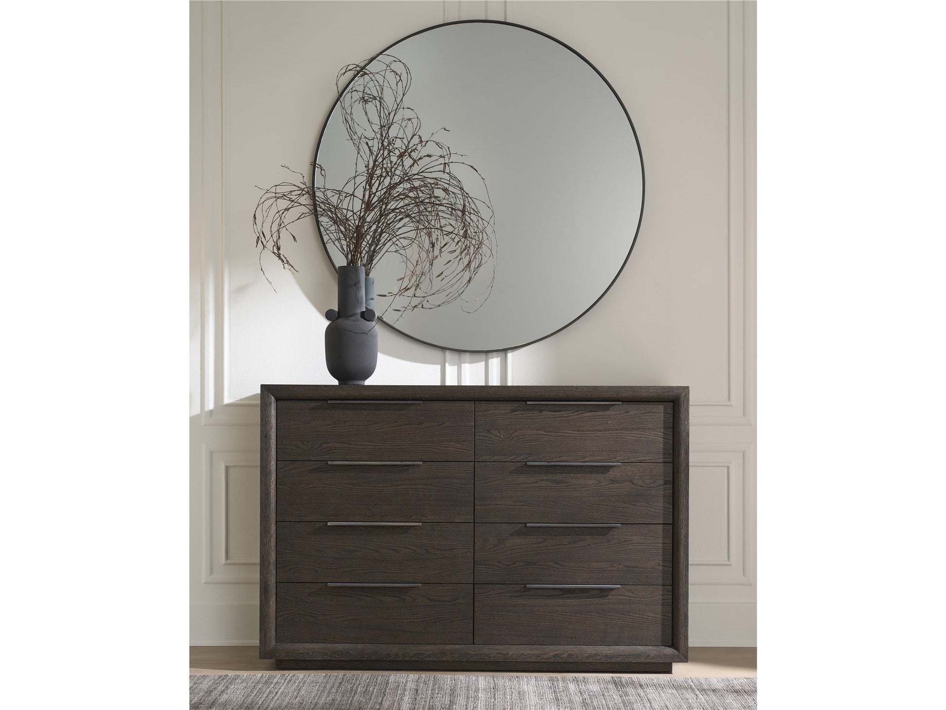 Modern Smoked Bronze Round Accent Mirror - Ornate Home