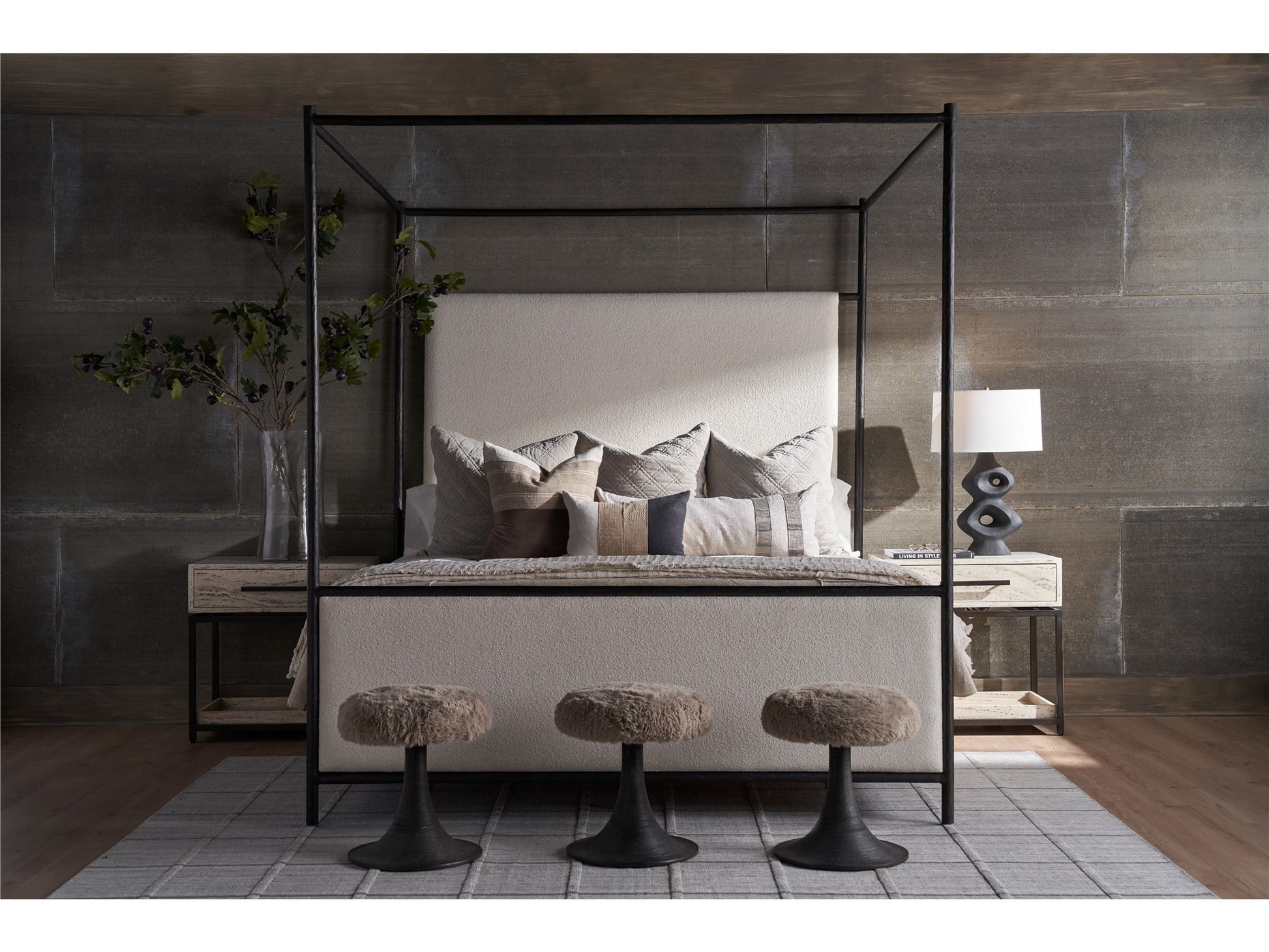 Modern White Travertine Nightstand - Ornate Home
