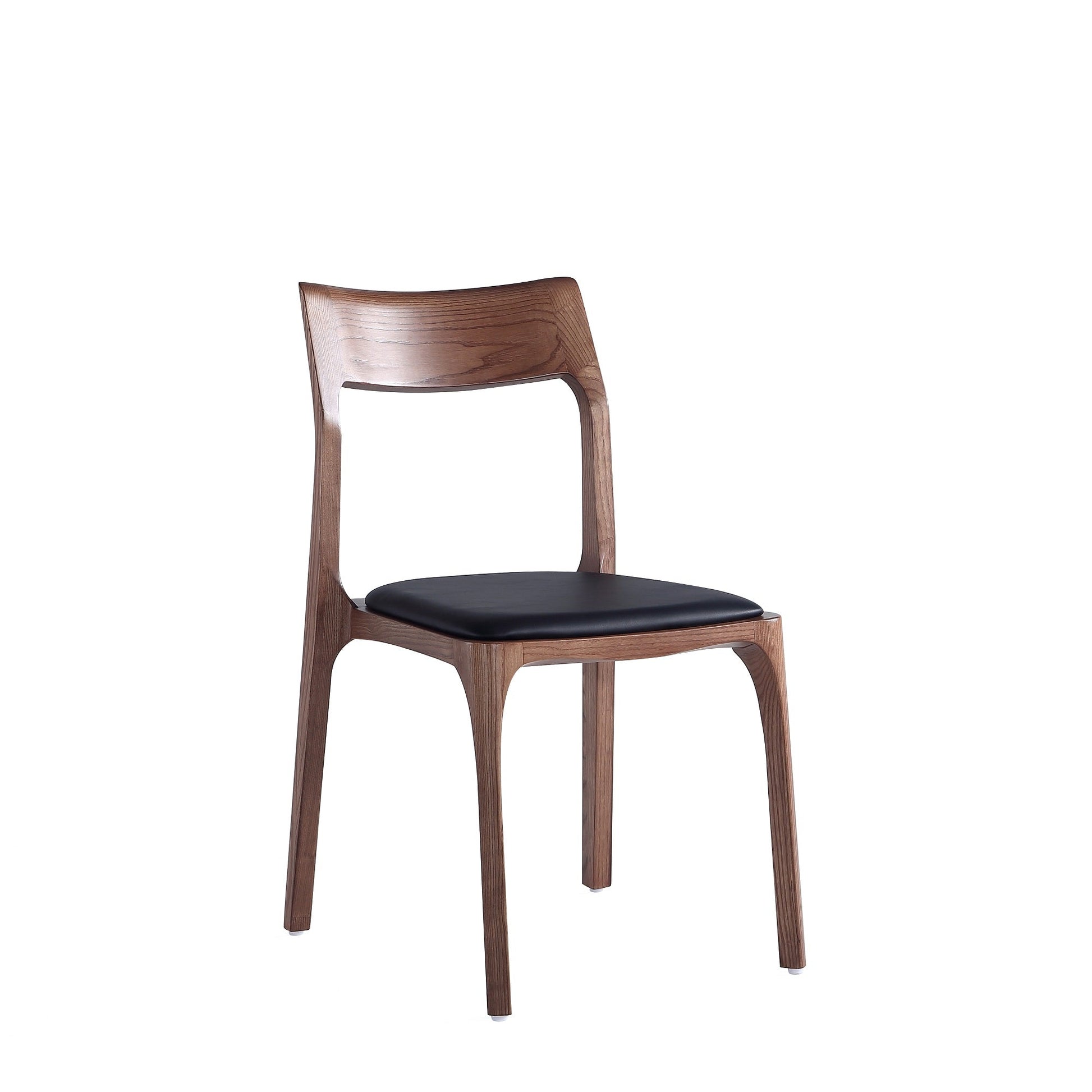 Moderno Stackable Dining Chair in Walnut and Black (Set of 2) - Ornate Home