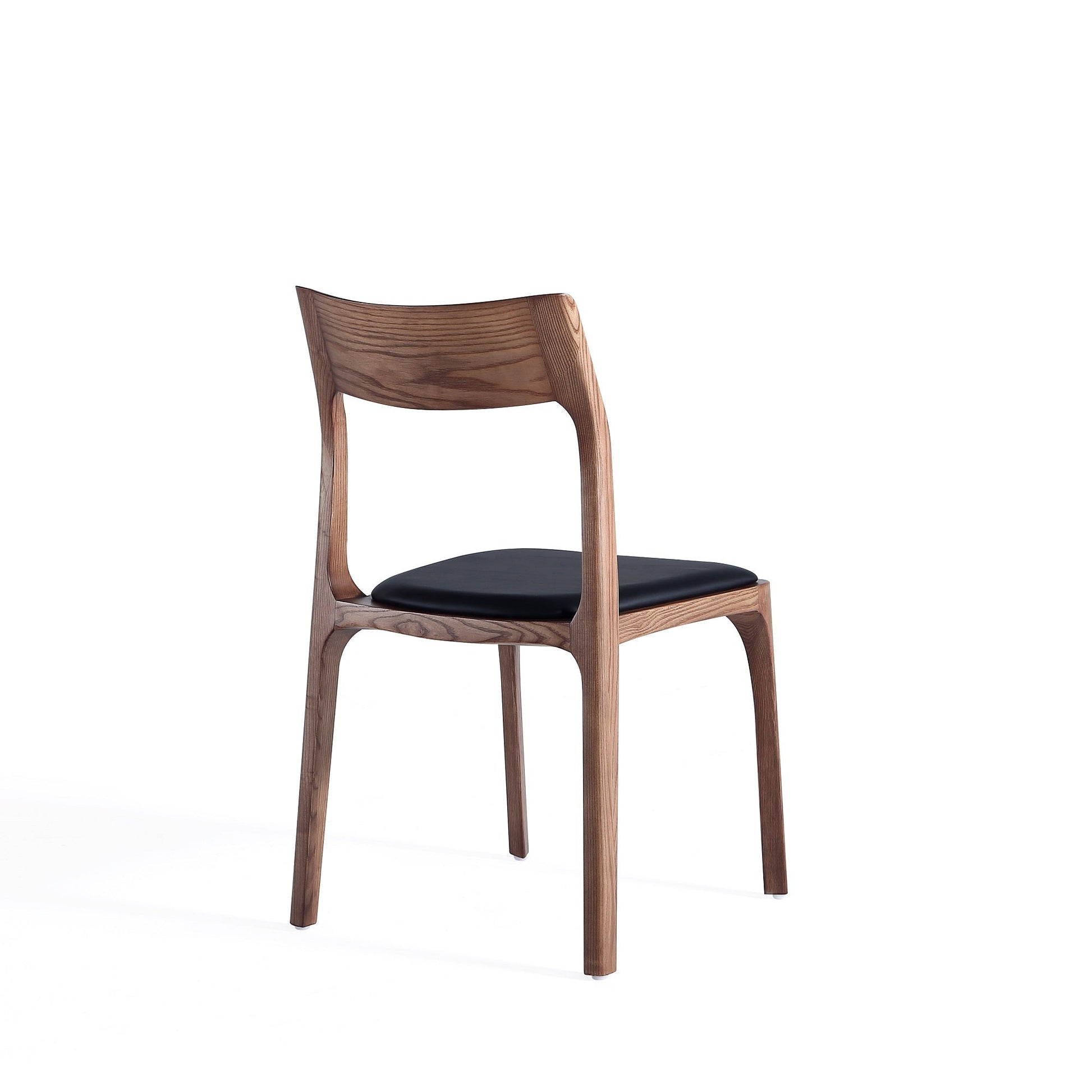 Moderno Stackable Dining Chair in Walnut and Black (Set of 4) - Ornate Home