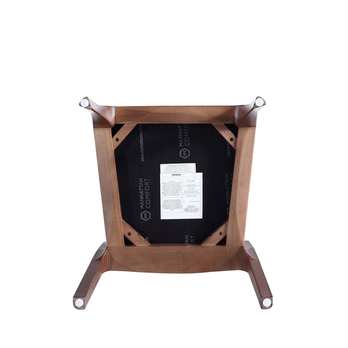 Moderno Stackable Dining Chair in Walnut and Black (Set of 4) - Ornate Home