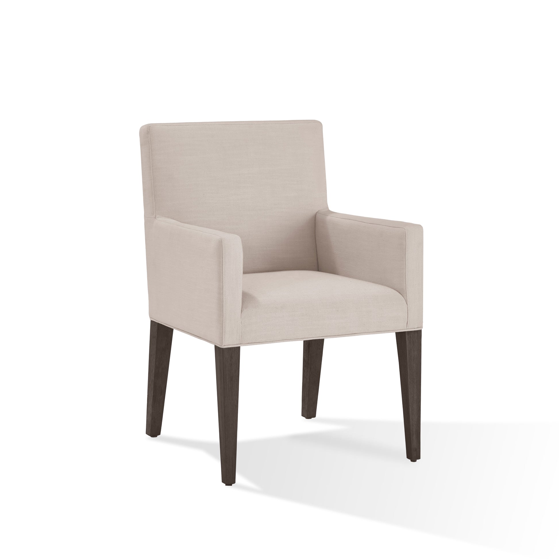 Modesto Upholstered Arm Chair in Abalone Linen and French Roast (Set of 2) - Ornate Home