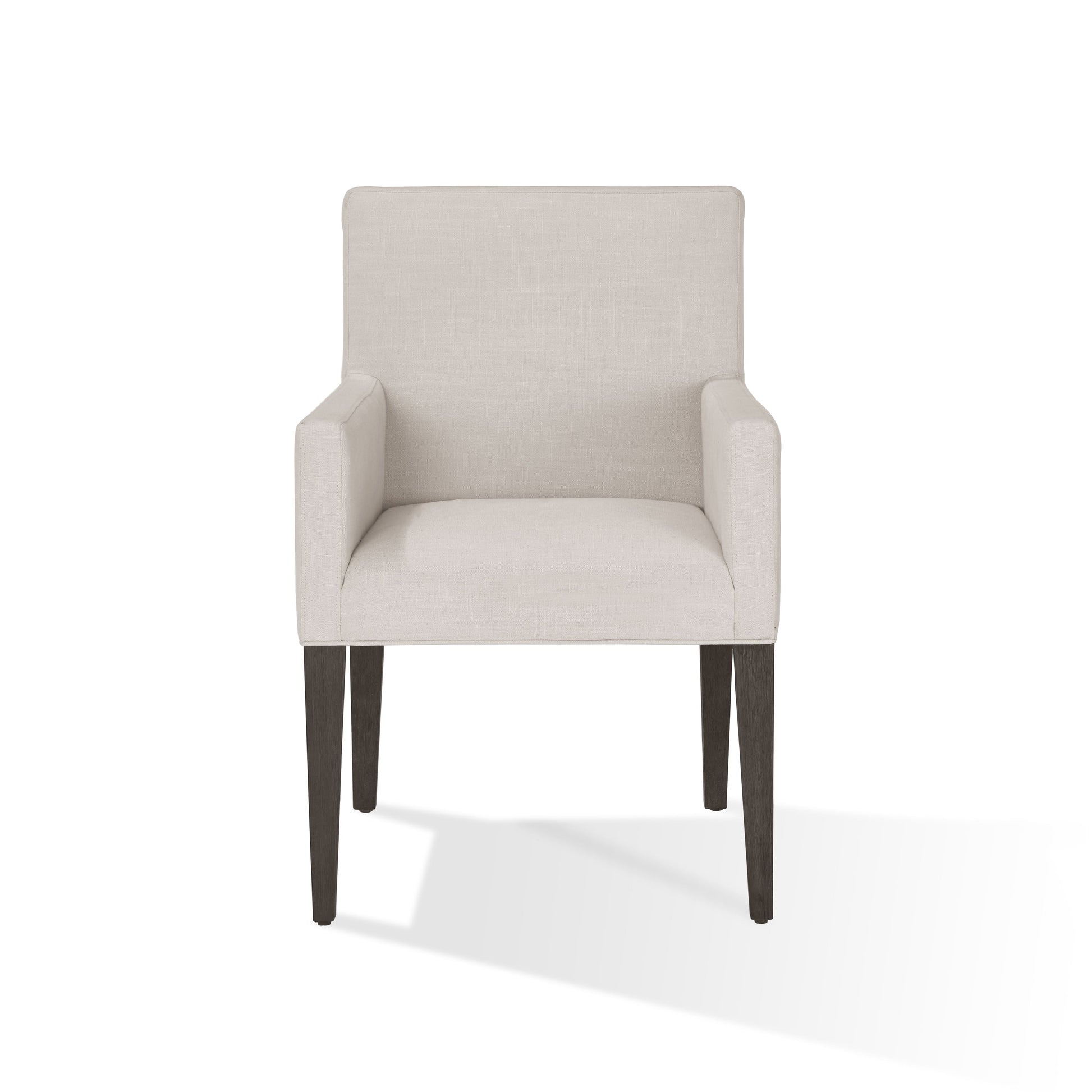 Modesto Upholstered Arm Chair in Abalone Linen and French Roast (Set of 2) - Ornate Home