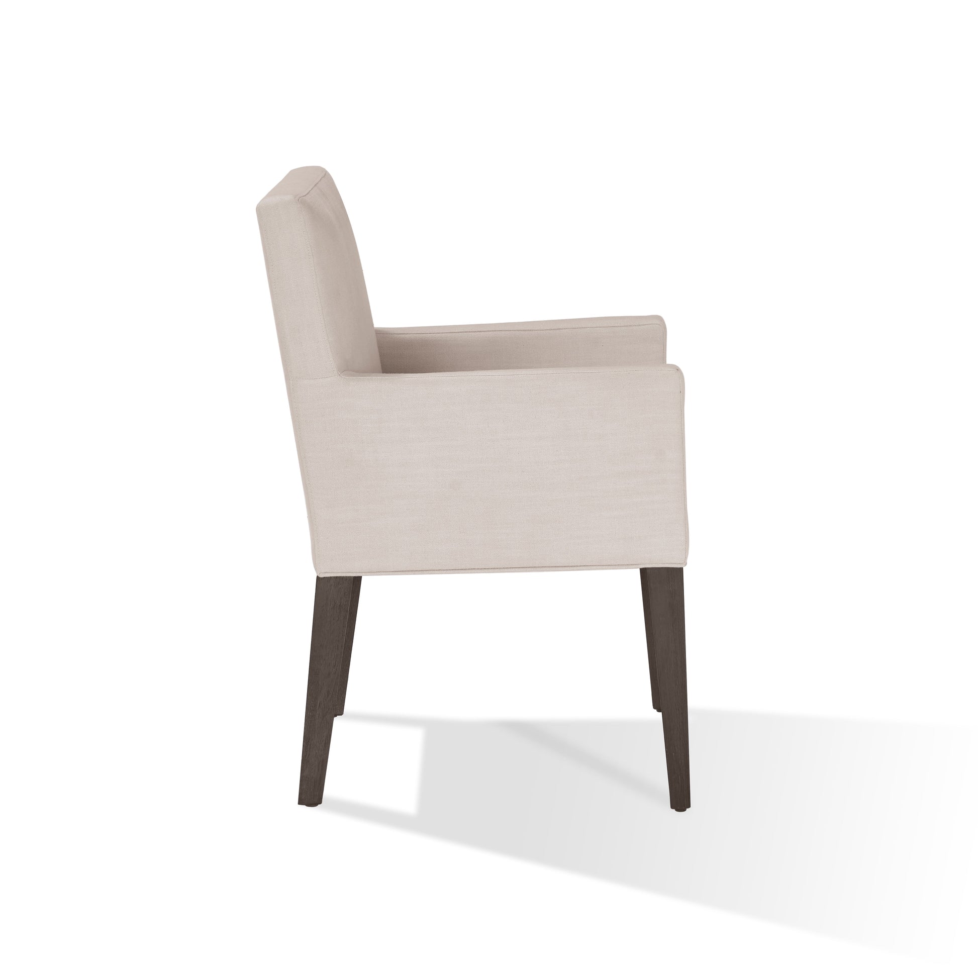 Modesto Upholstered Arm Chair in Abalone Linen and French Roast (Set of 2) - Ornate Home