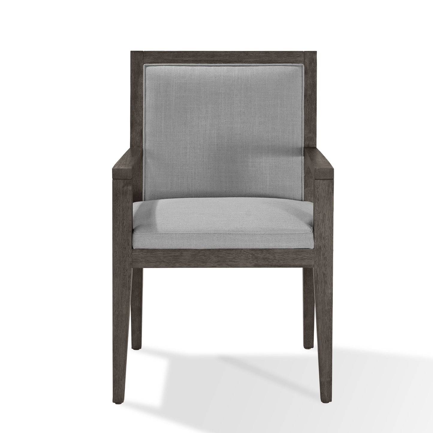 Modesto Wood Frame Upholstered Arm Chair in Koala Linen and French Roast (Set of 2) - Ornate Home