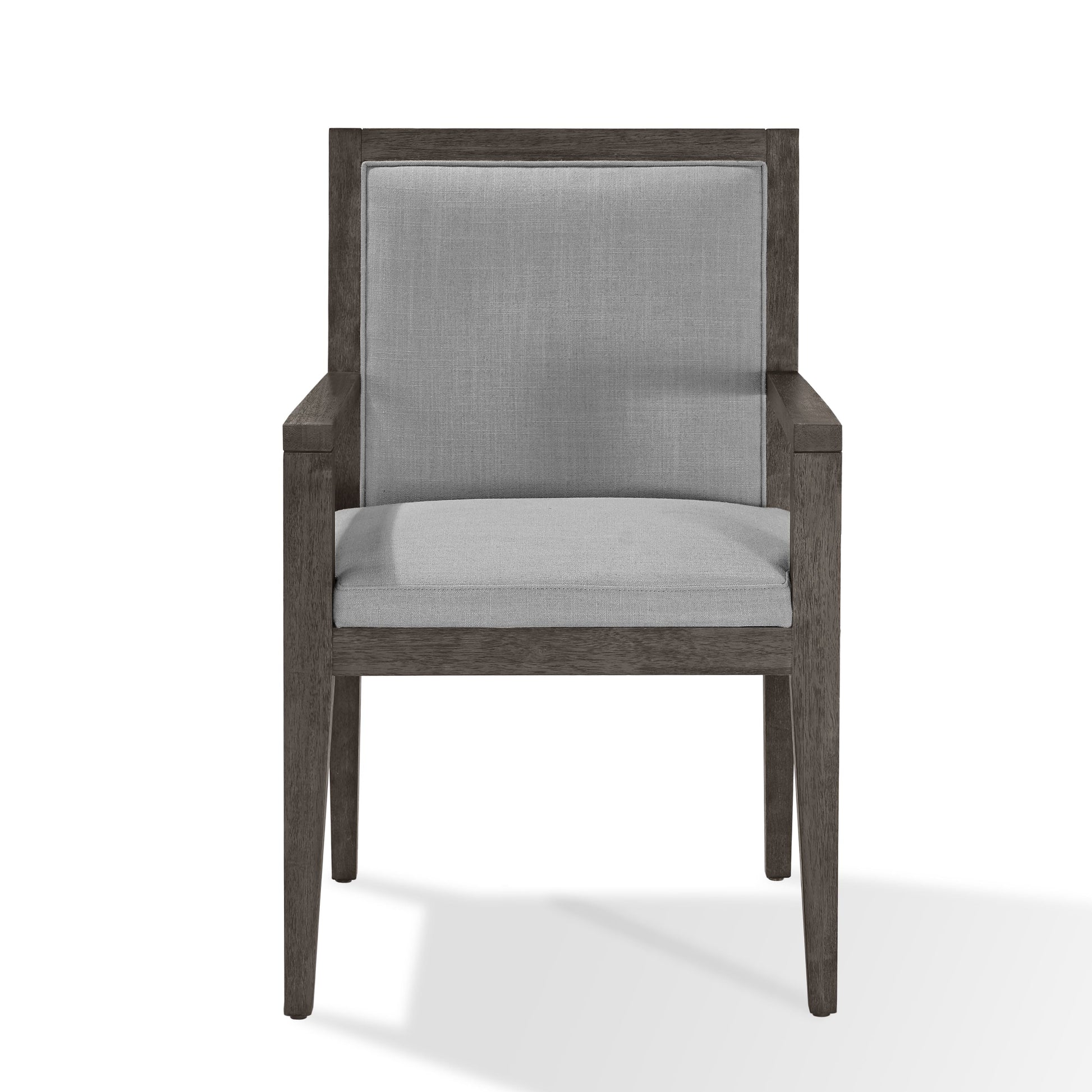 Modesto Wood Frame Upholstered Arm Chair in Koala Linen and French Roast (Set of 2) - Ornate Home