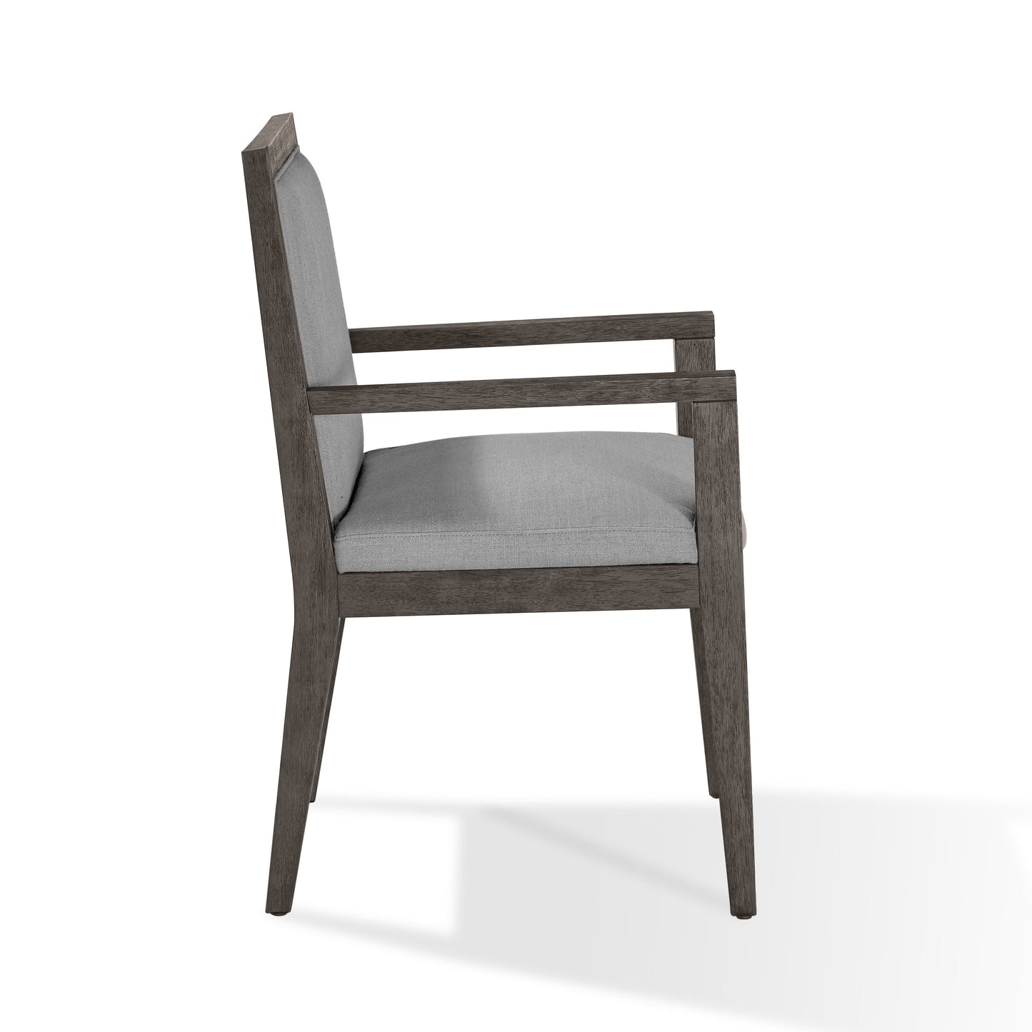 Modesto Wood Frame Upholstered Arm Chair in Koala Linen and French Roast (Set of 2) - Ornate Home