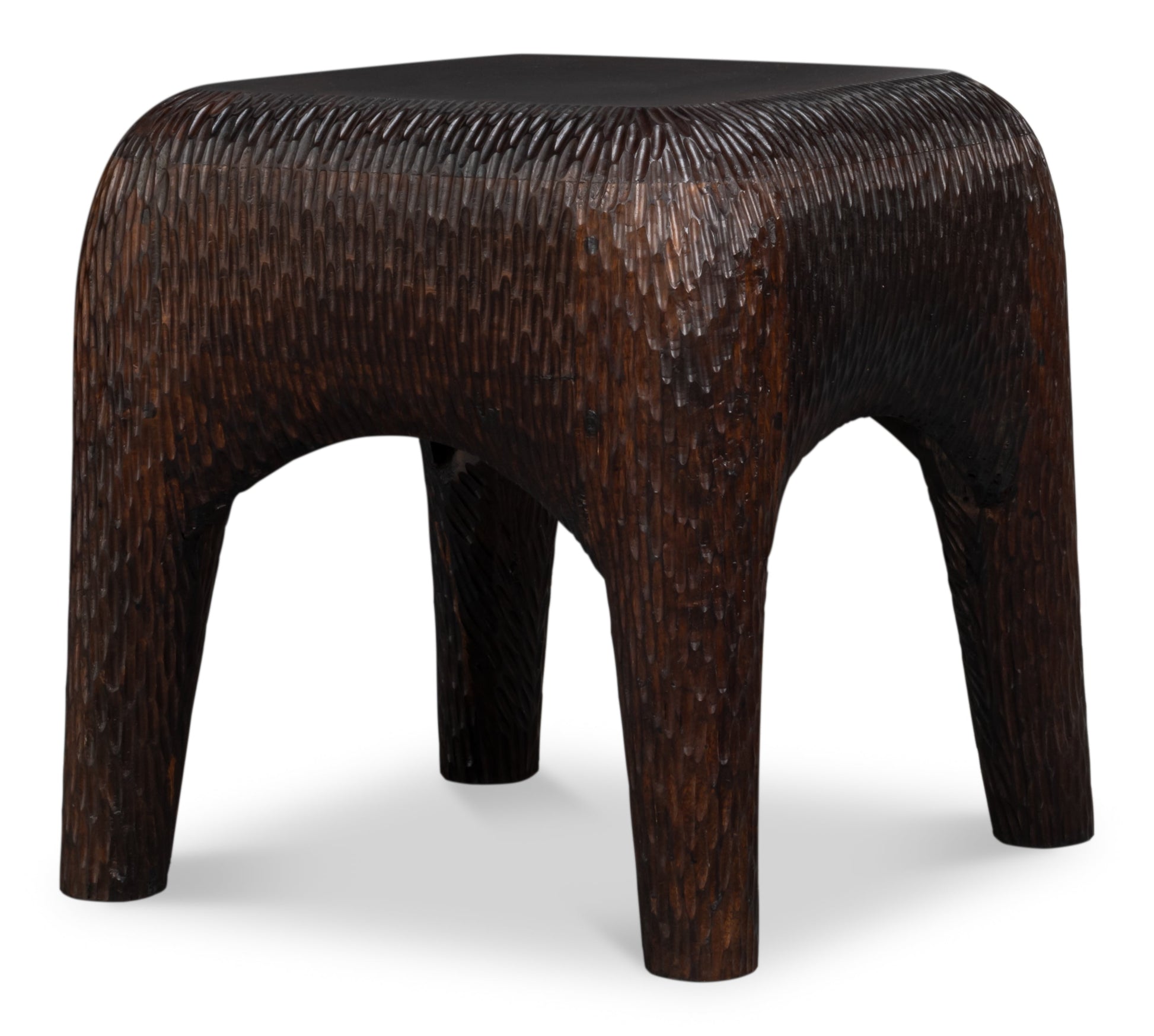 Molten Brown Carved Side Table - Ornate Home