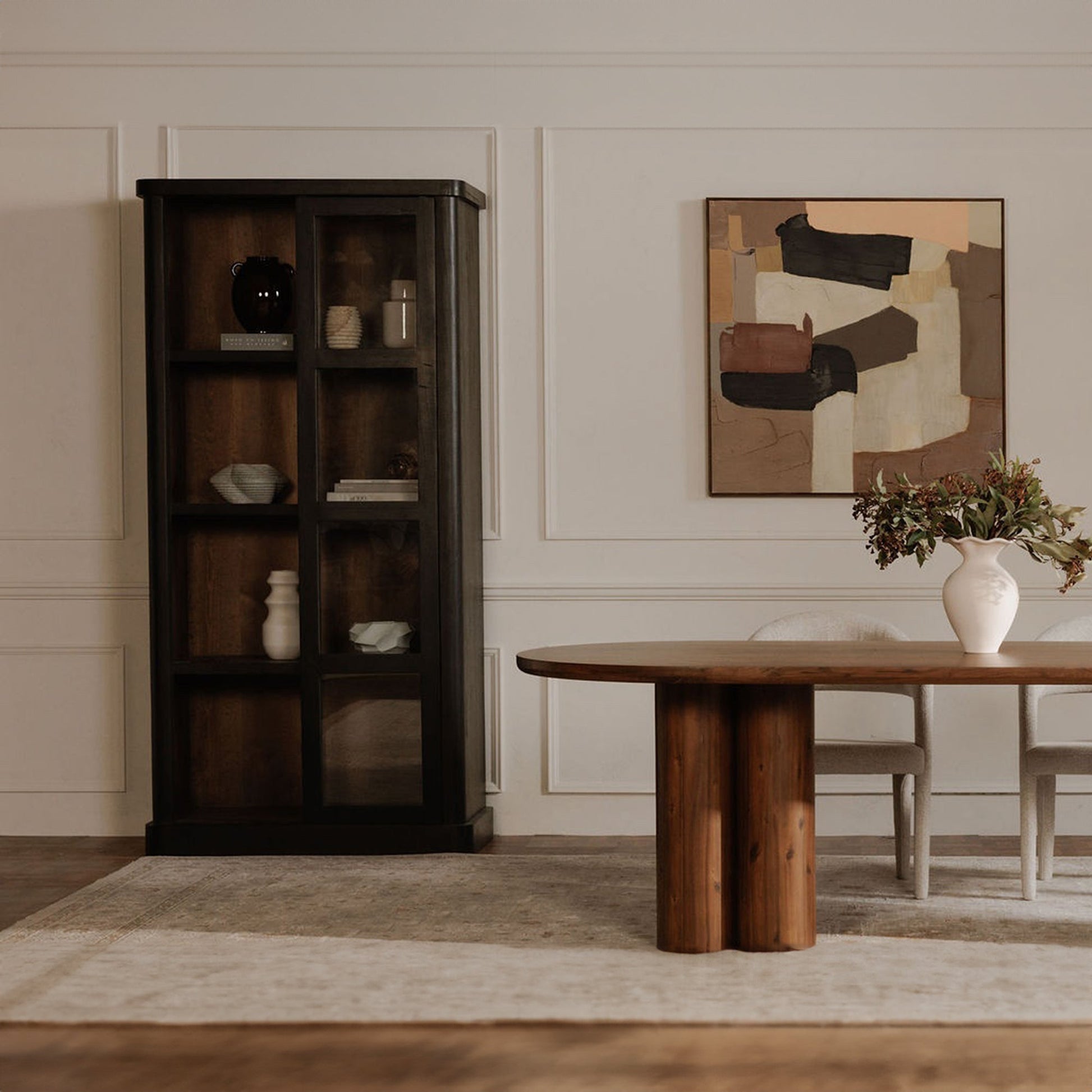 Mona Black Tall Cabinet - Ornate Home