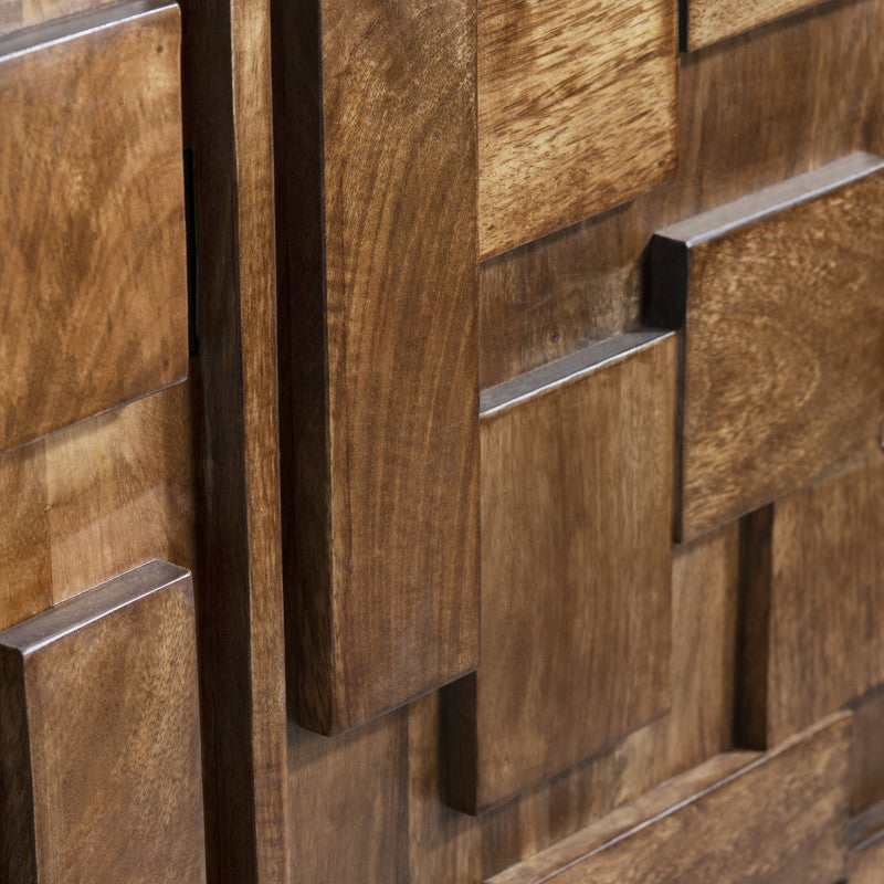 Mondrian Brown Four-Door Sideboard - Ornate Home
