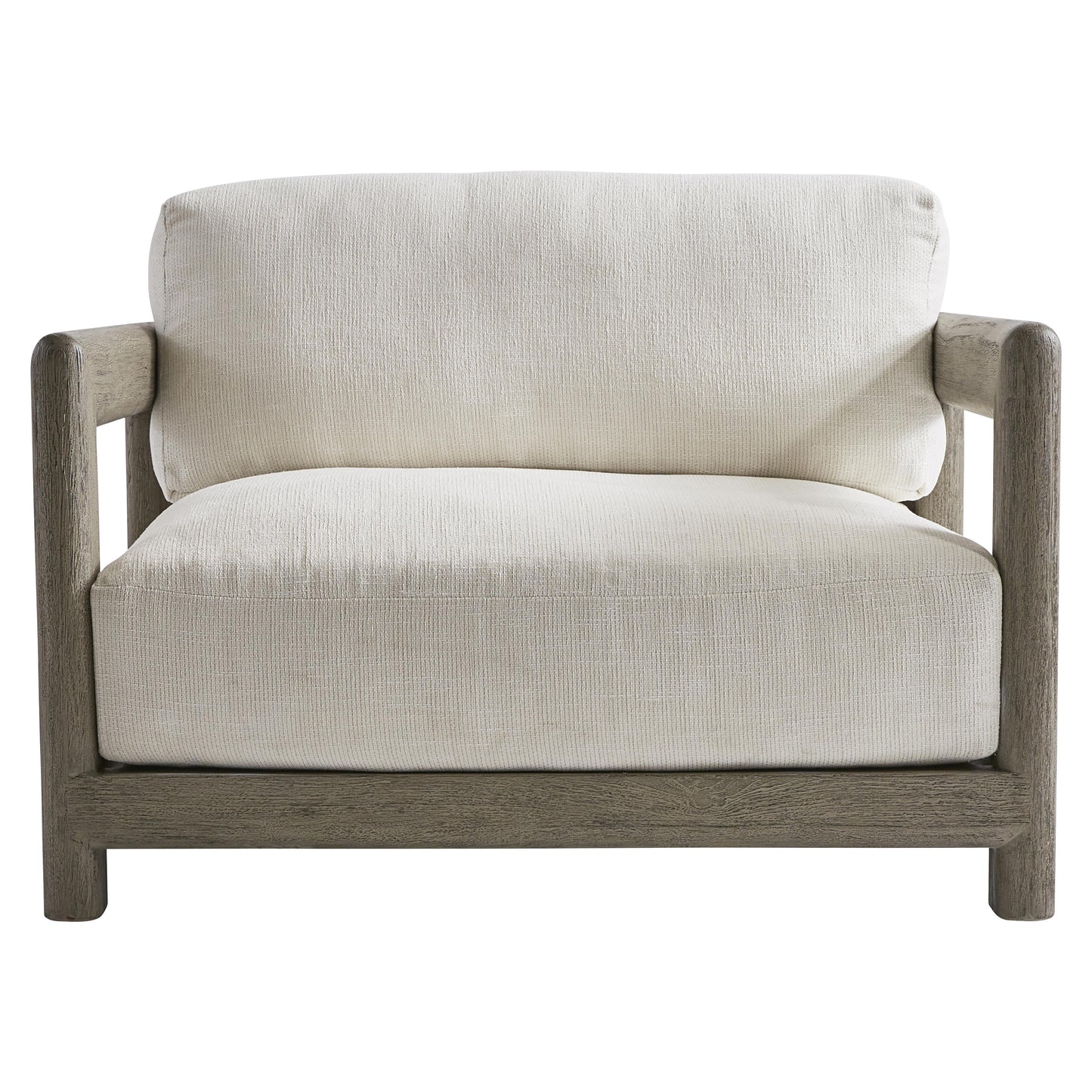 Montaigne Weathered Teak/White/Cream Outdoor Chair 1/2 - Ornate Home