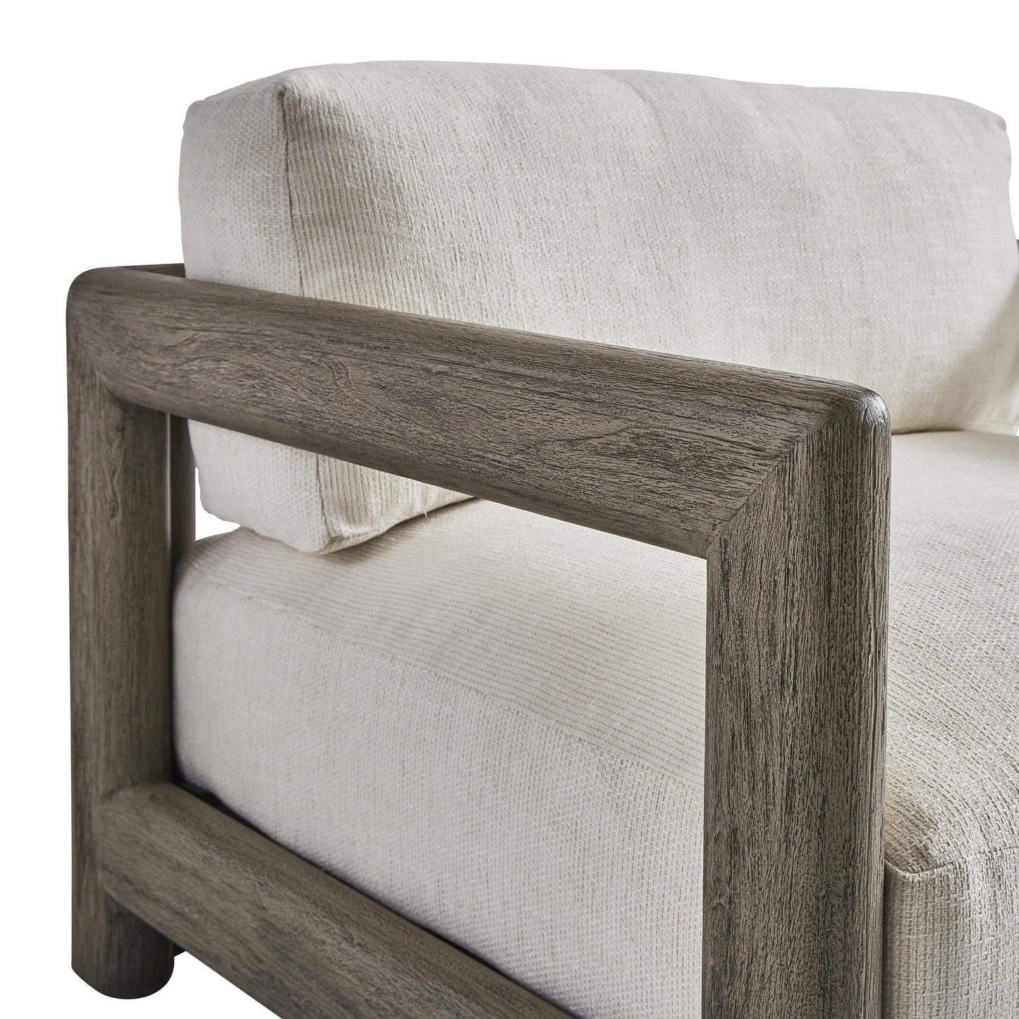Montaigne Weathered Teak/White/Cream Outdoor Chair 1/2 - Ornate Home