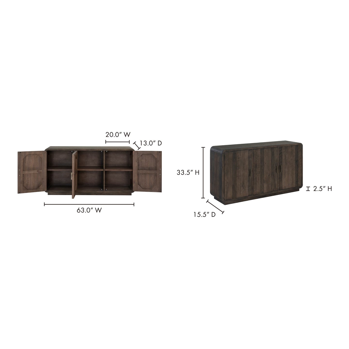 Monterey Aged Brown Sideboard - Ornate Home