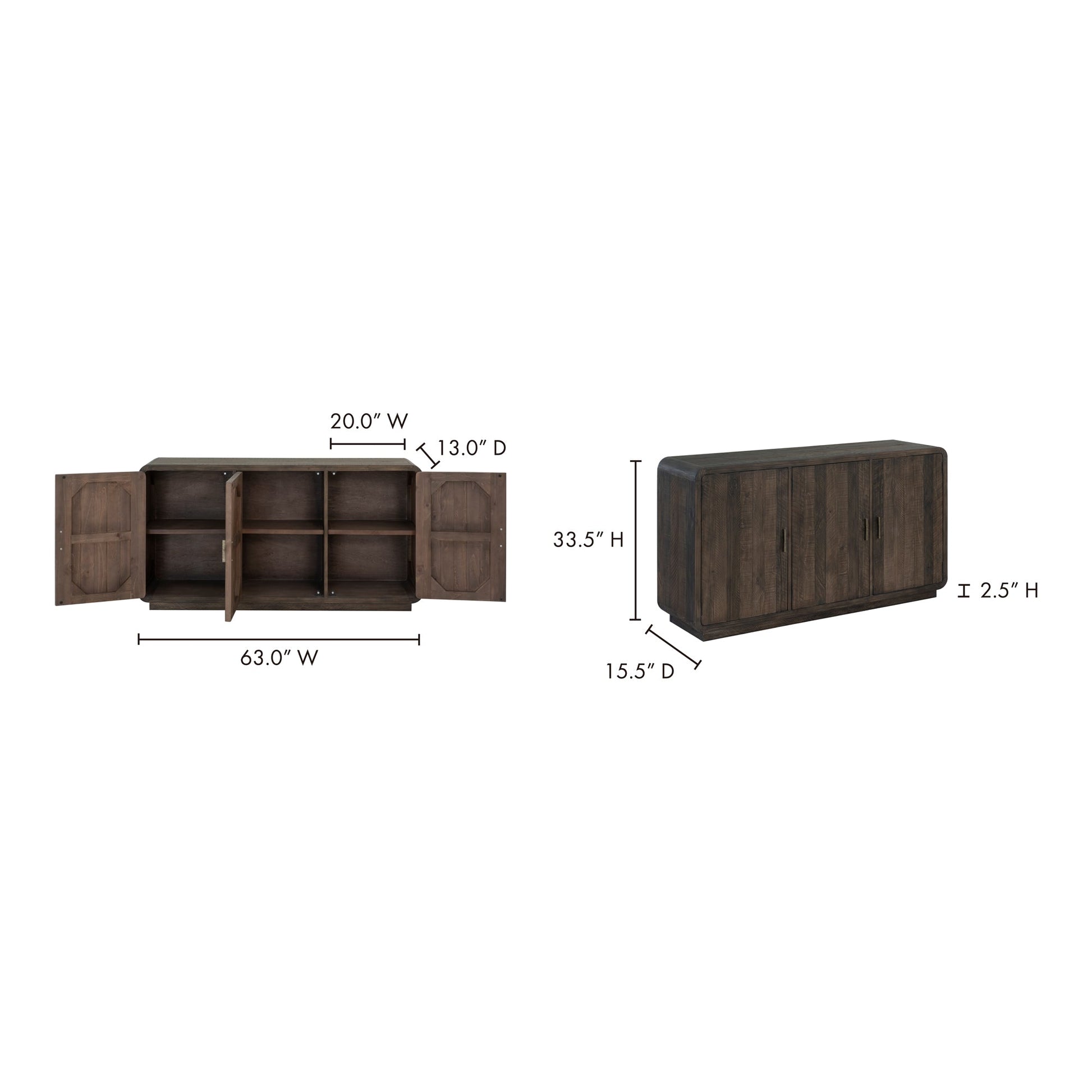Monterey Aged Brown Sideboard - Ornate Home